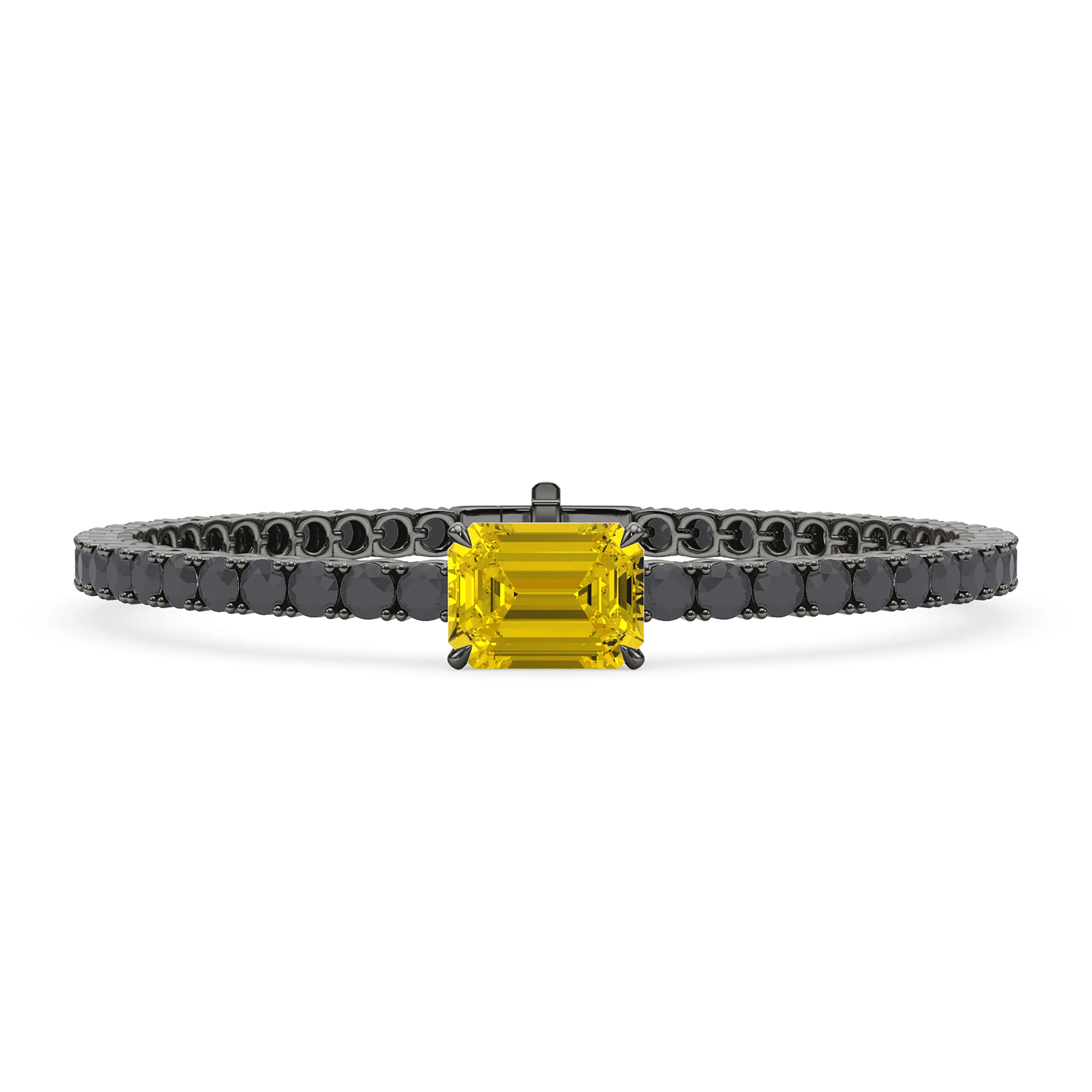 Black Diamond & Birthstone Tennis Bracelet