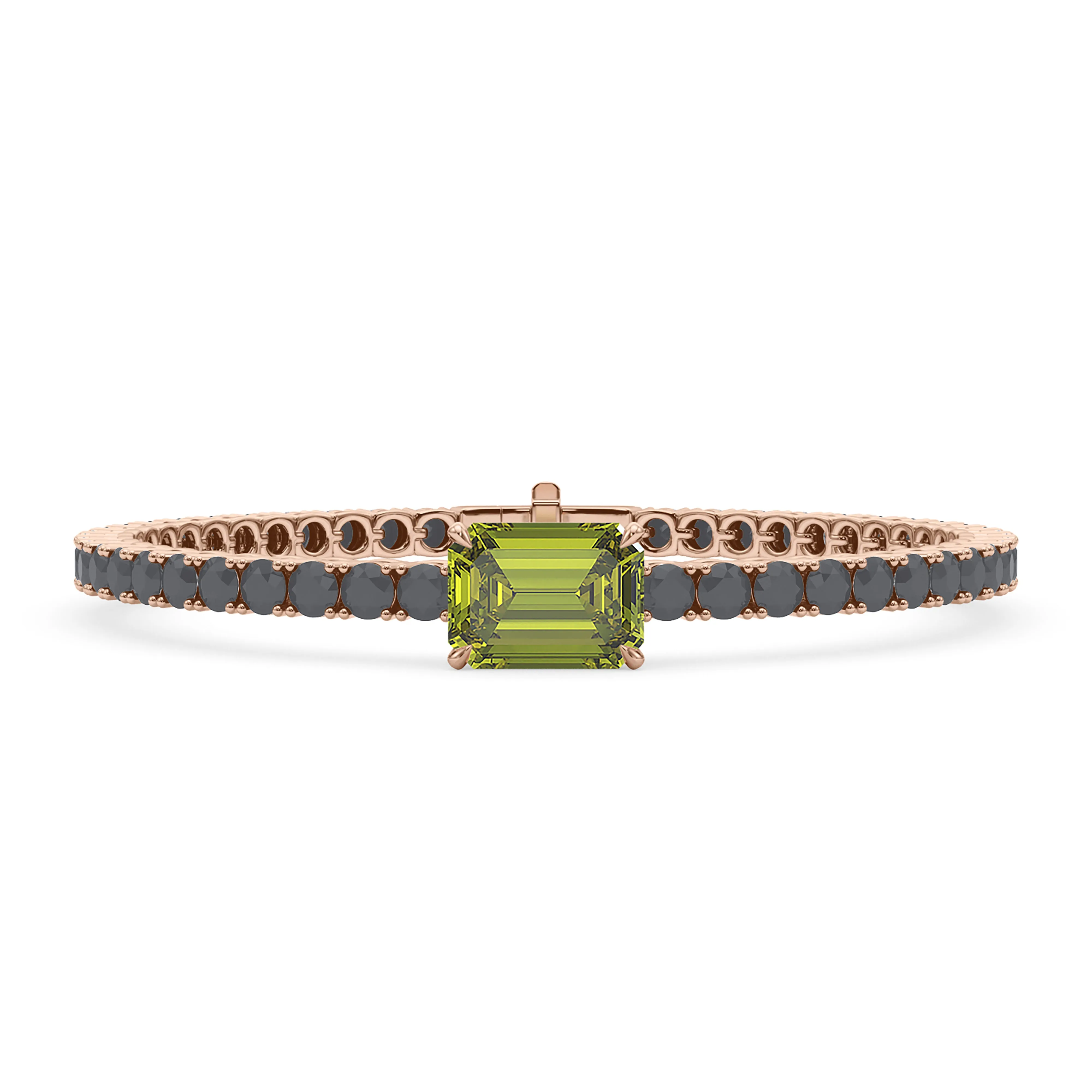 Black Diamond & Birthstone Tennis Bracelet