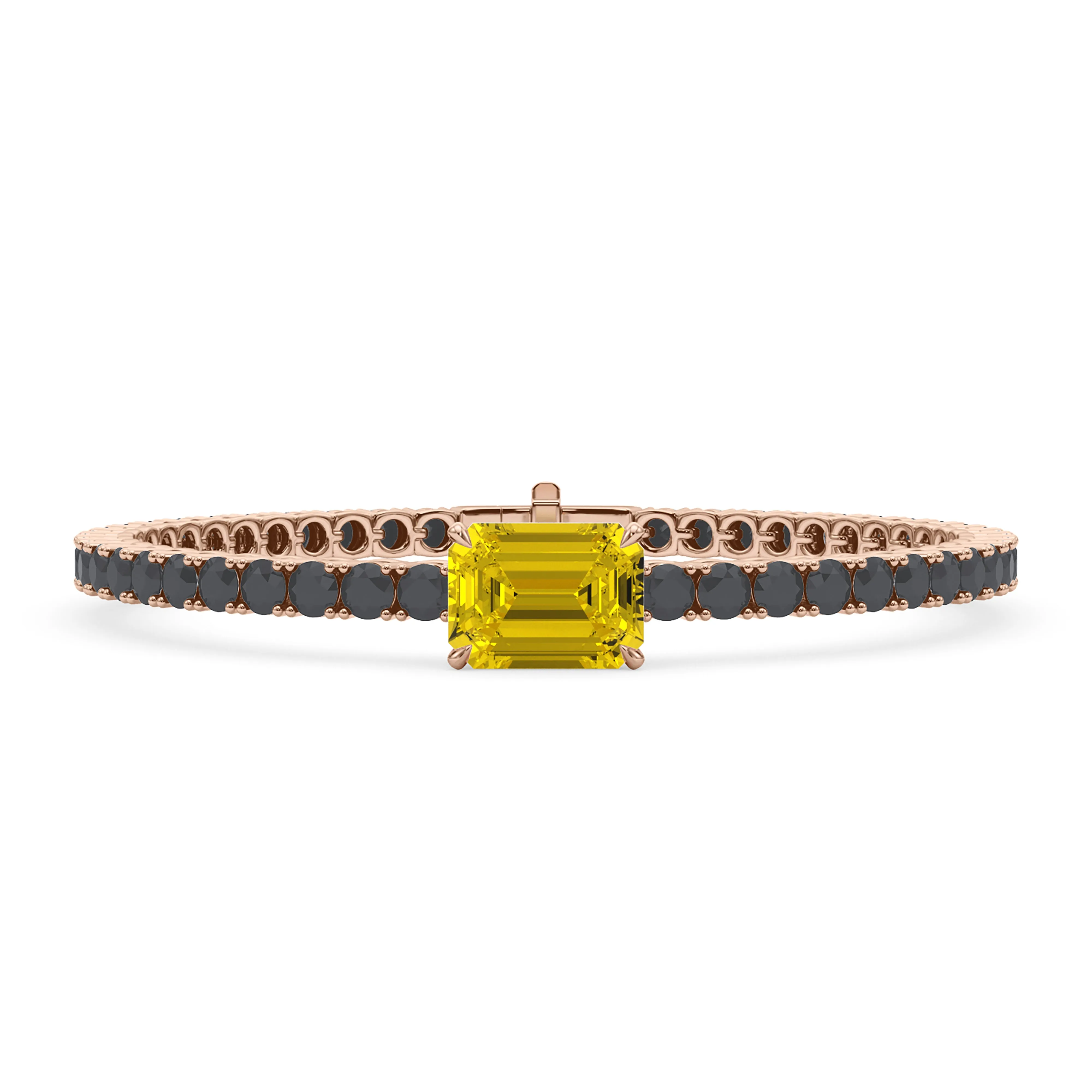 Black Diamond & Birthstone Tennis Bracelet