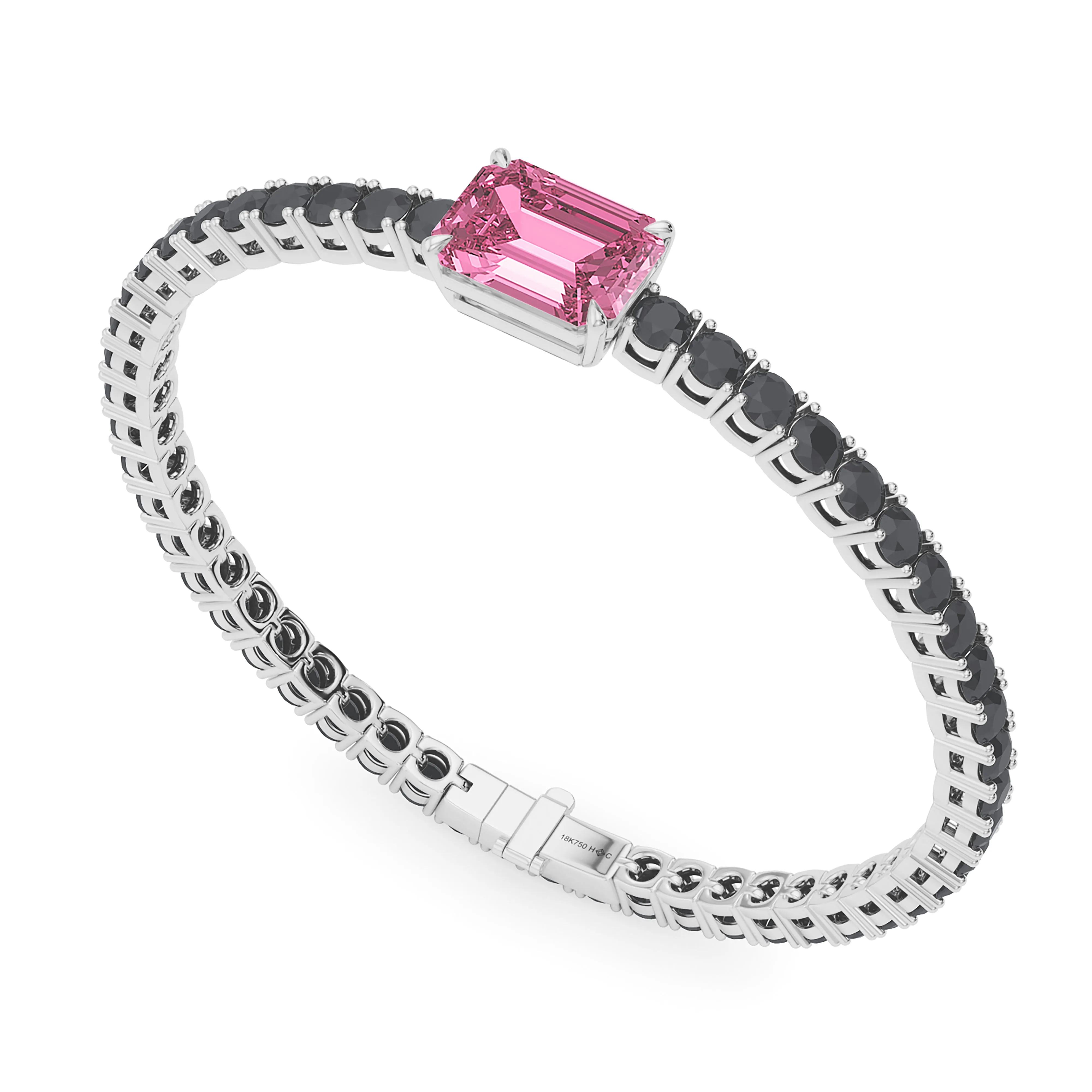 Black Diamond & Birthstone Tennis Bracelet