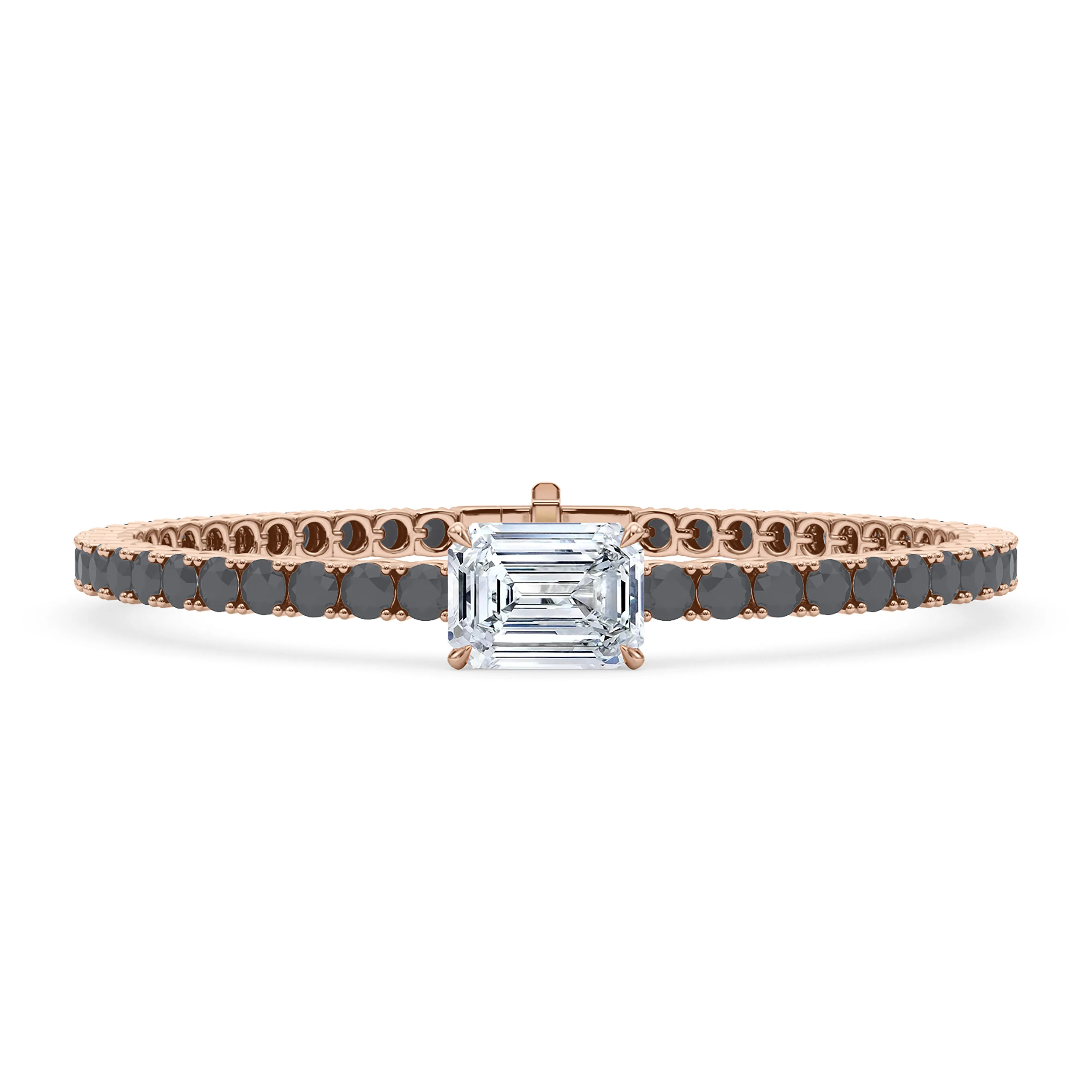 Black Diamond & Birthstone Tennis Bracelet