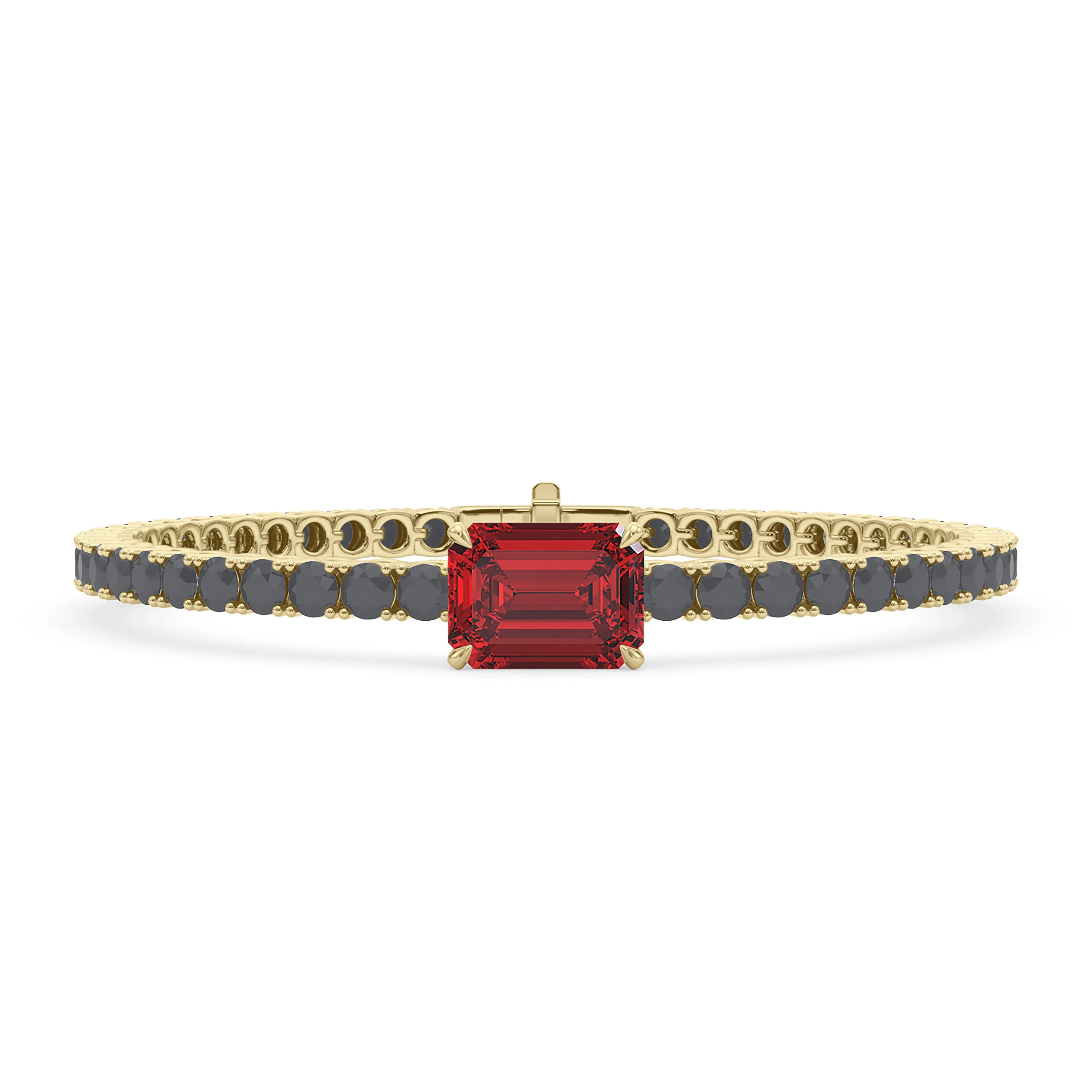Black Diamond & Birthstone Tennis Bracelet