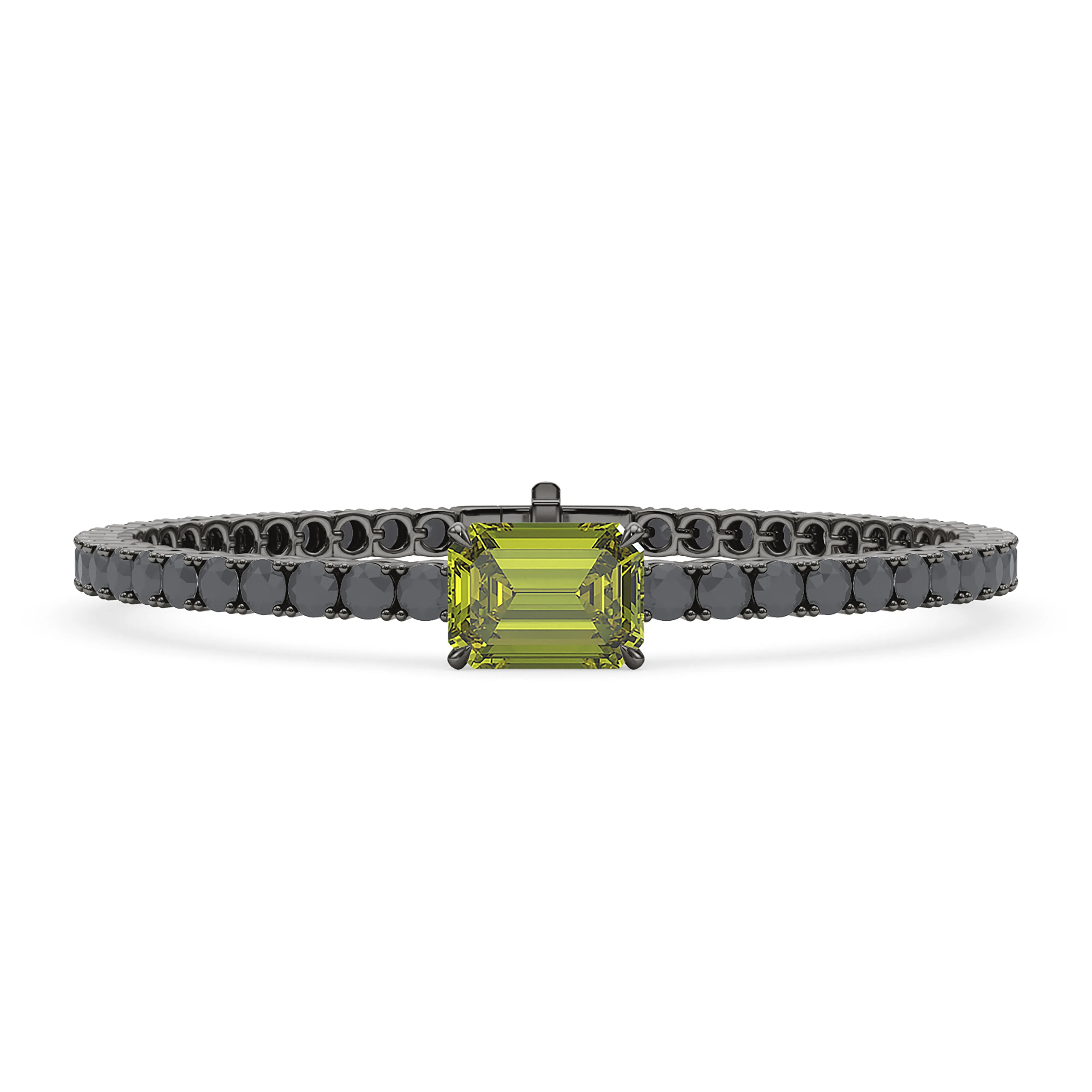 Black Diamond & Birthstone Tennis Bracelet