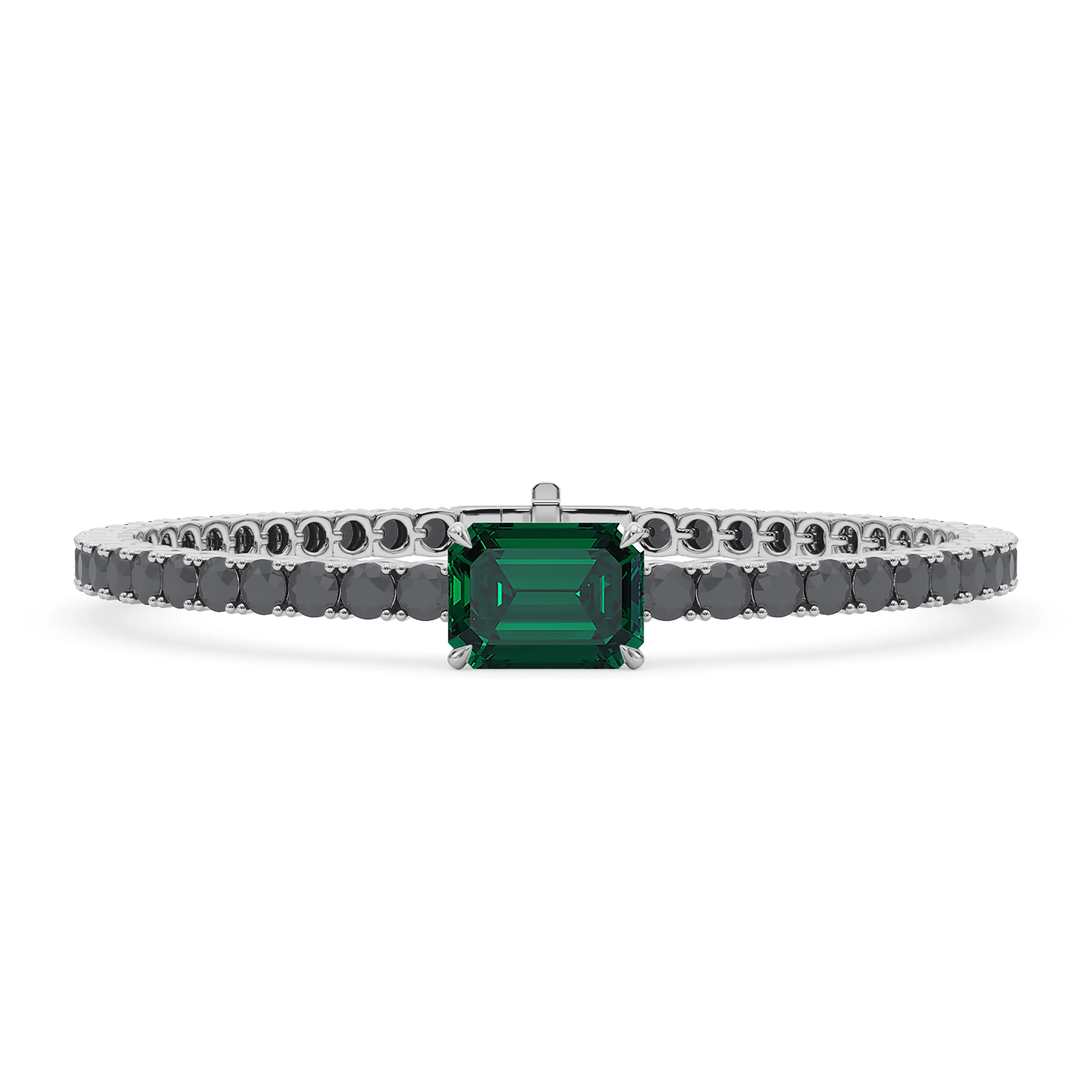 Black Diamond & Birthstone Tennis Bracelet