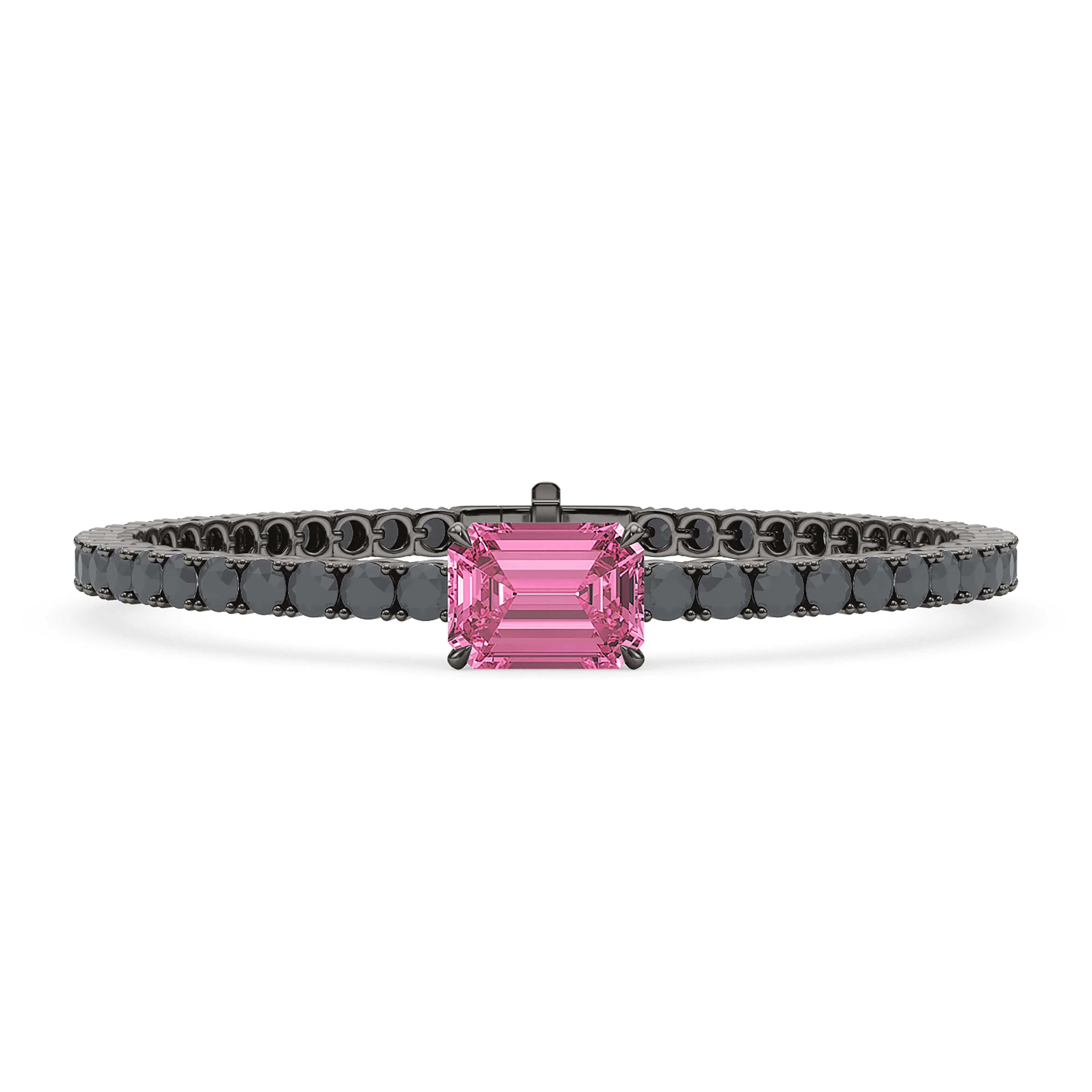 Black Diamond & Birthstone Tennis Bracelet