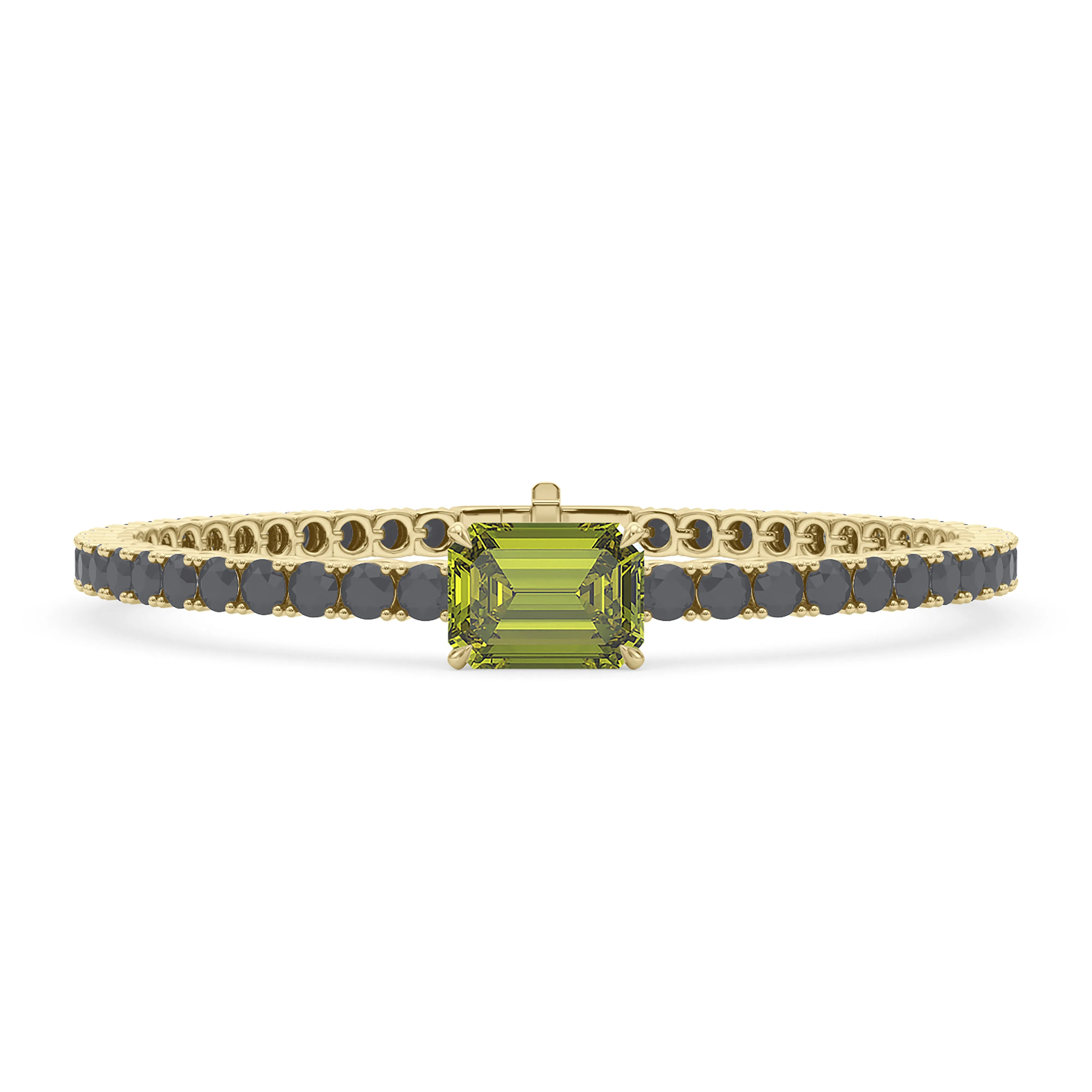 Black Diamond & Birthstone Tennis Bracelet