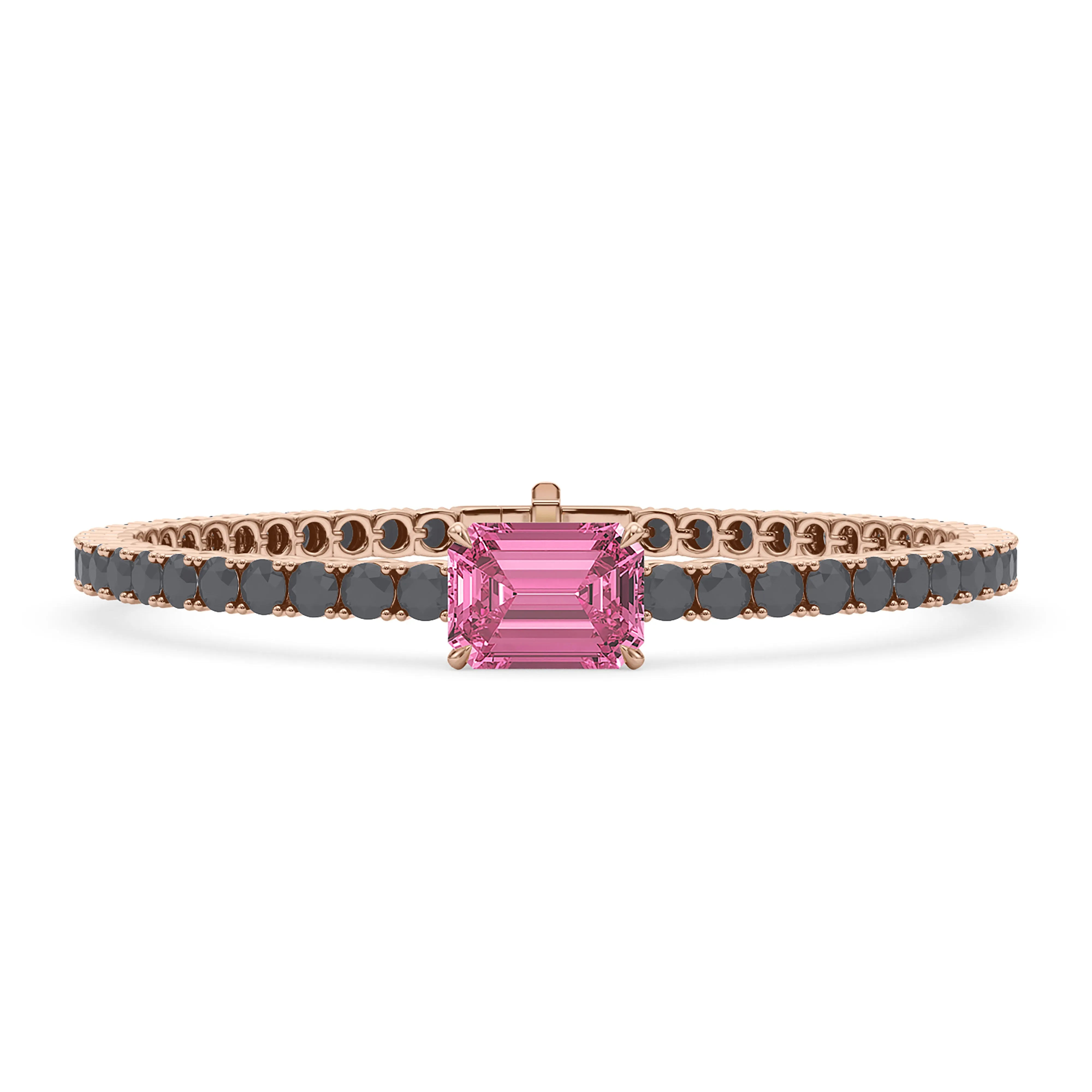 Black Diamond & Birthstone Tennis Bracelet