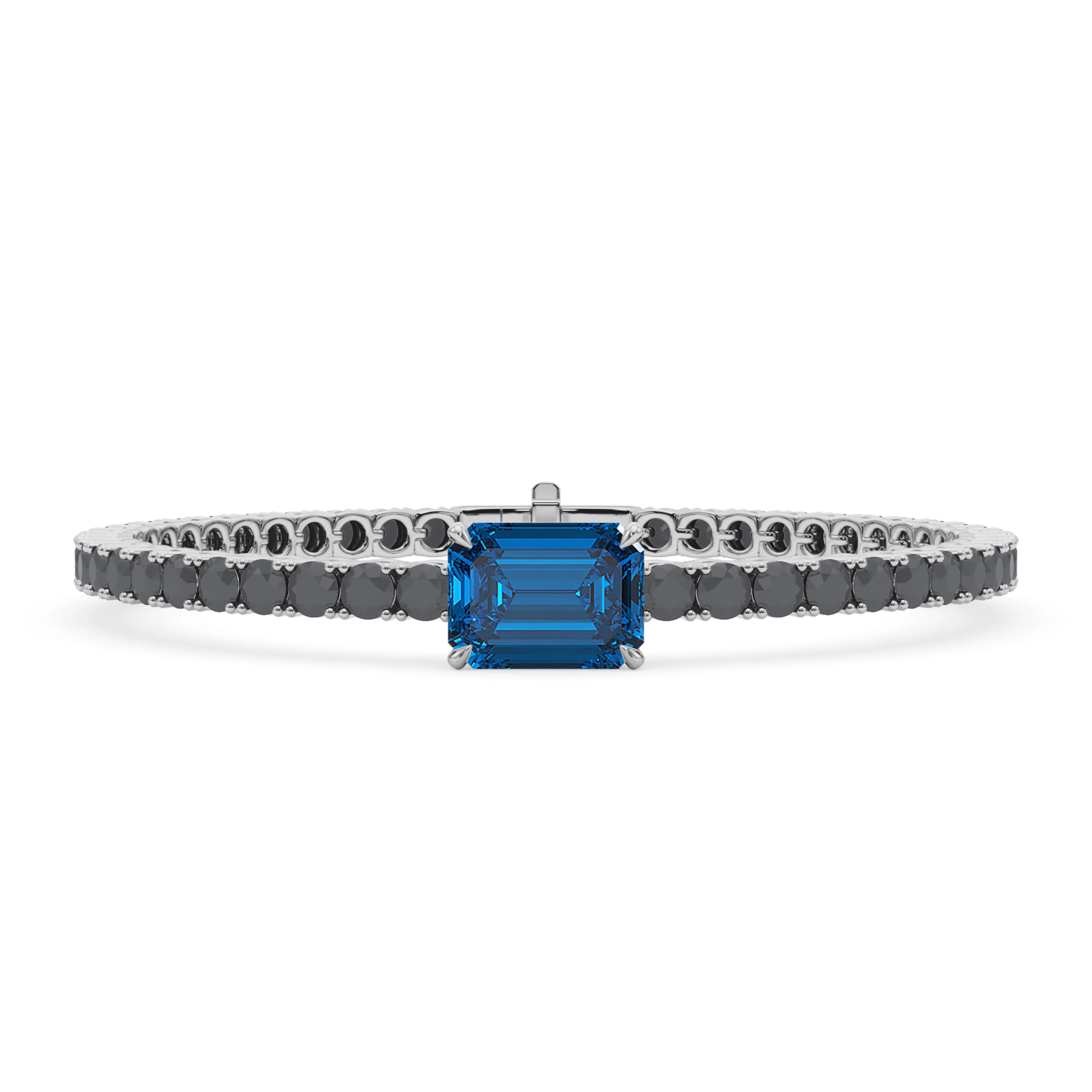 Black Diamond & Birthstone Tennis Bracelet