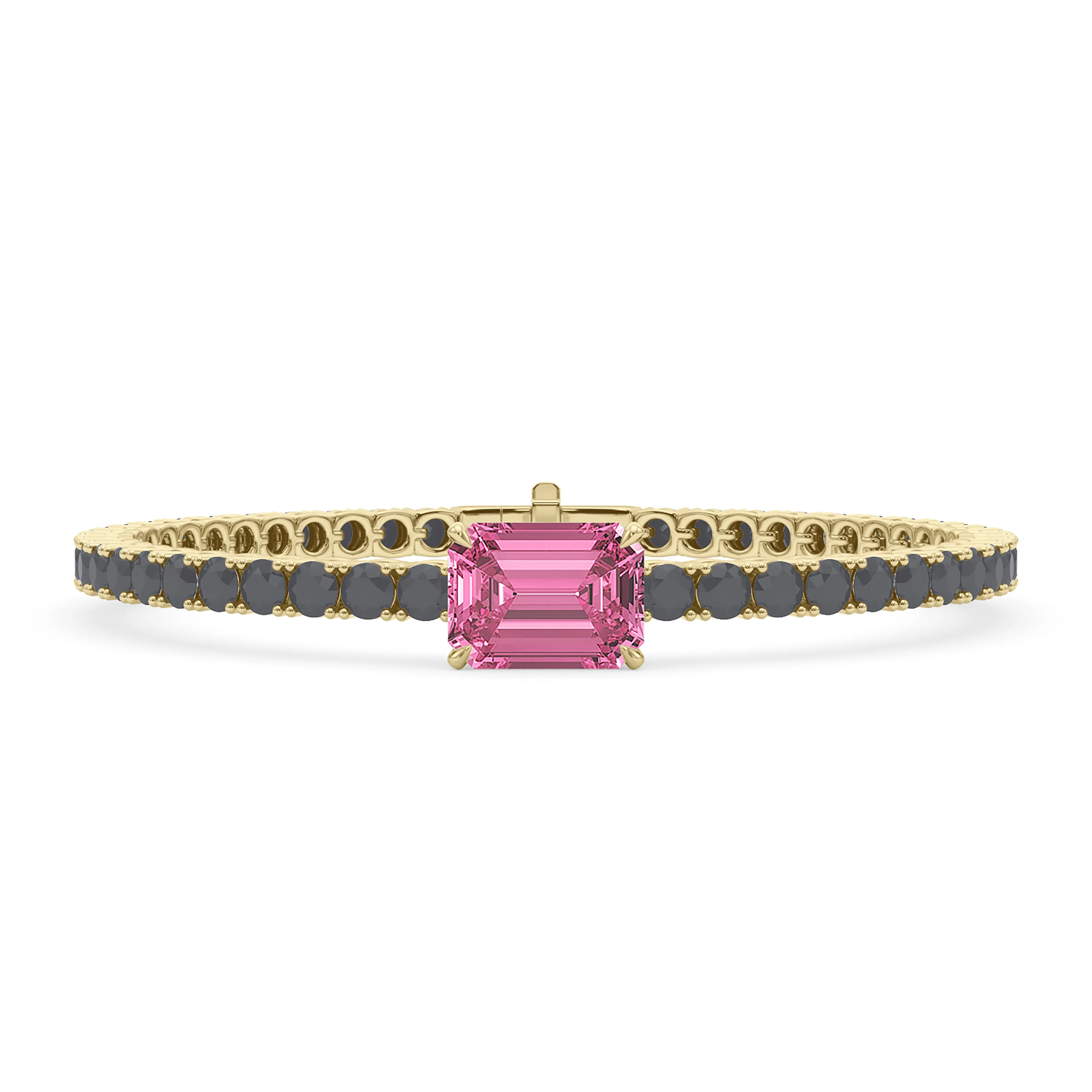 Black Diamond & Birthstone Tennis Bracelet