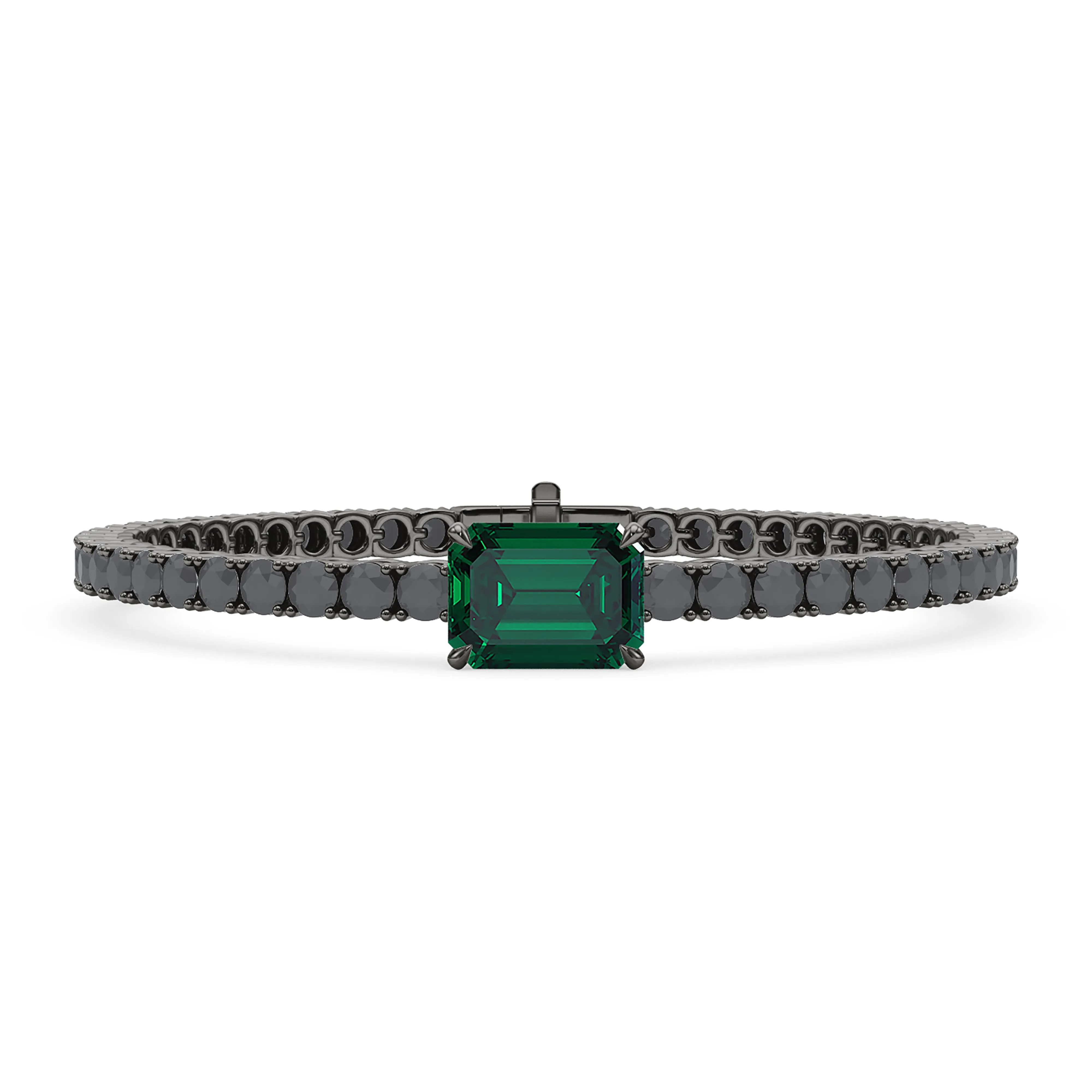 Black Diamond & Birthstone Tennis Bracelet