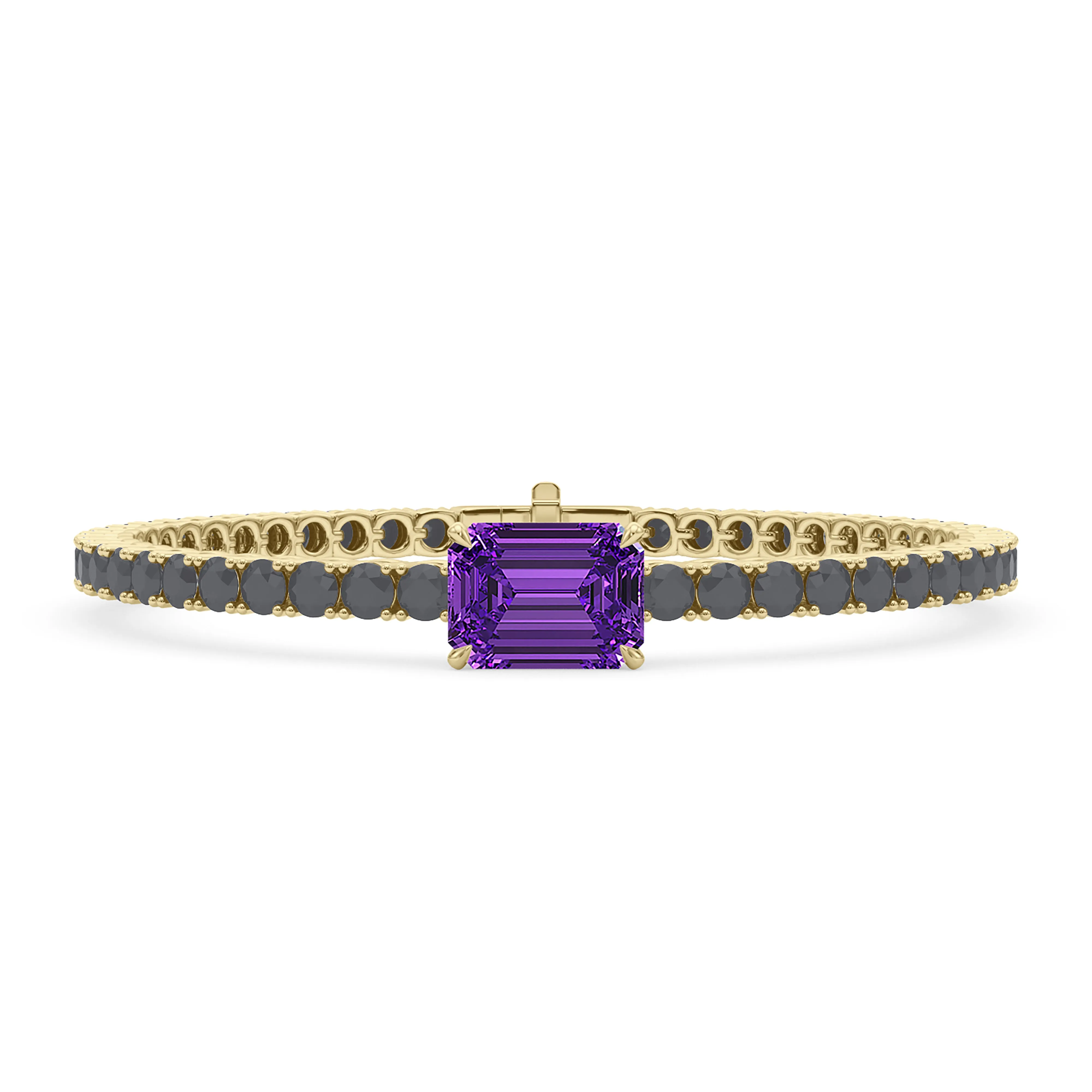 Black Diamond & Birthstone Tennis Bracelet