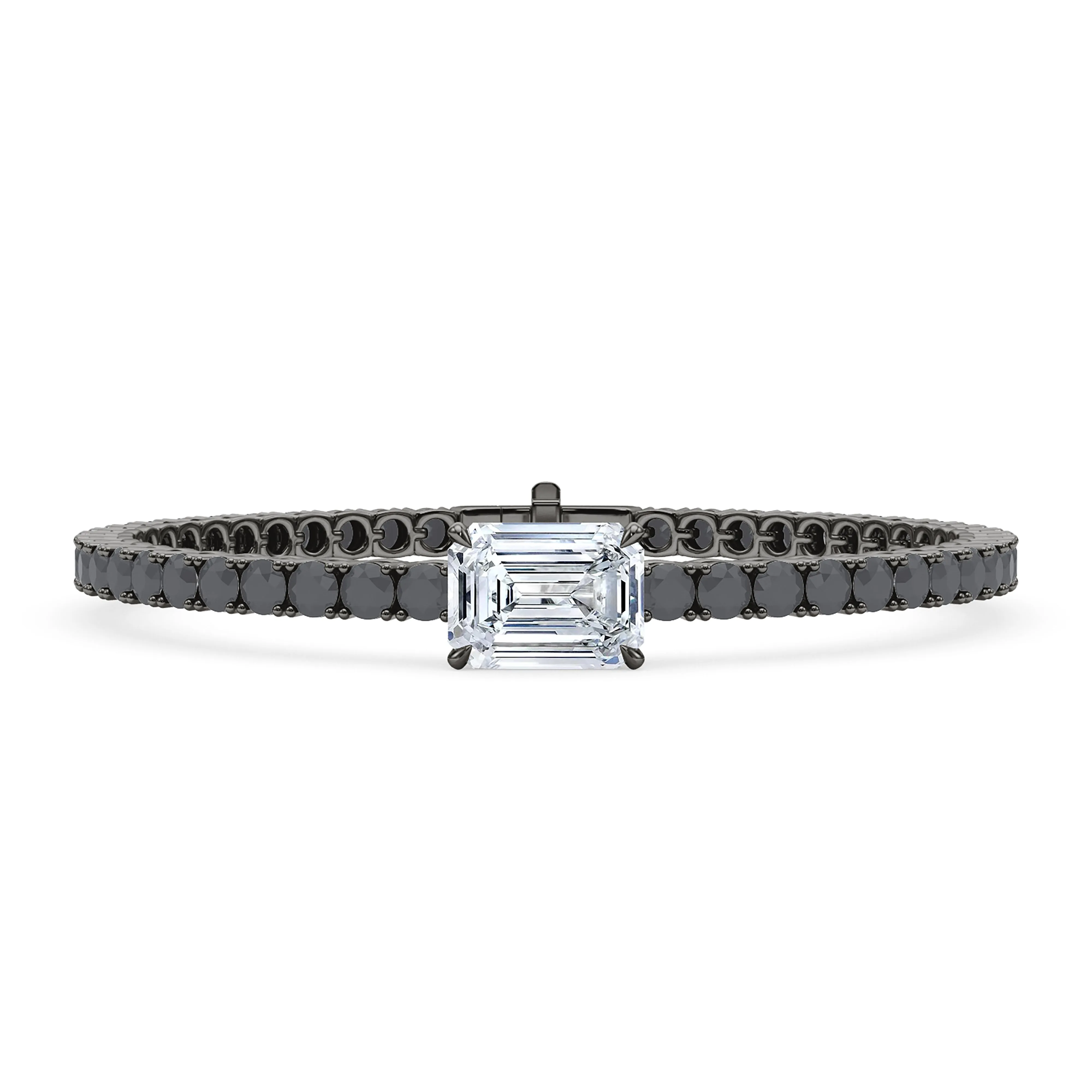 Black Diamond & Birthstone Tennis Bracelet