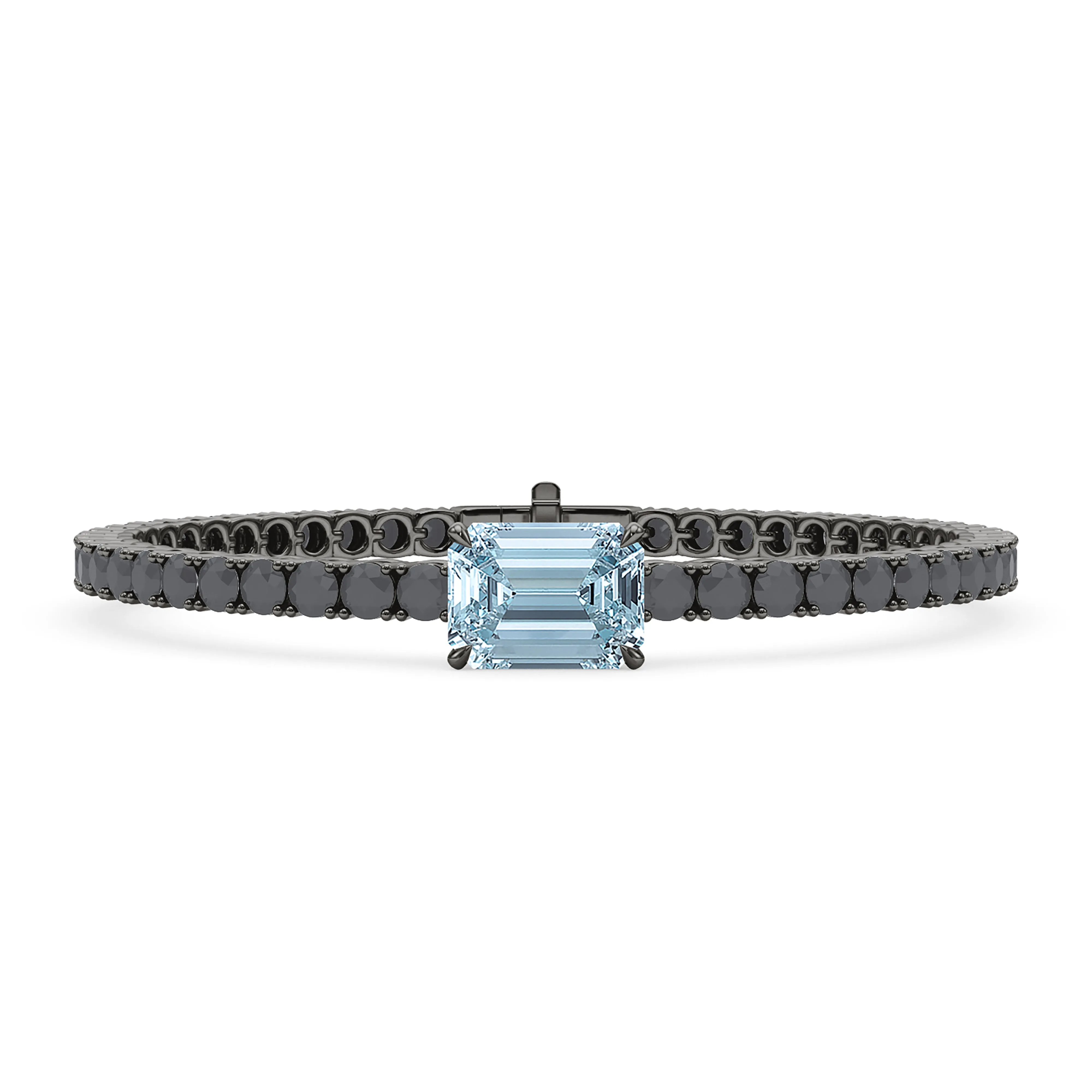 Black Diamond & Birthstone Tennis Bracelet
