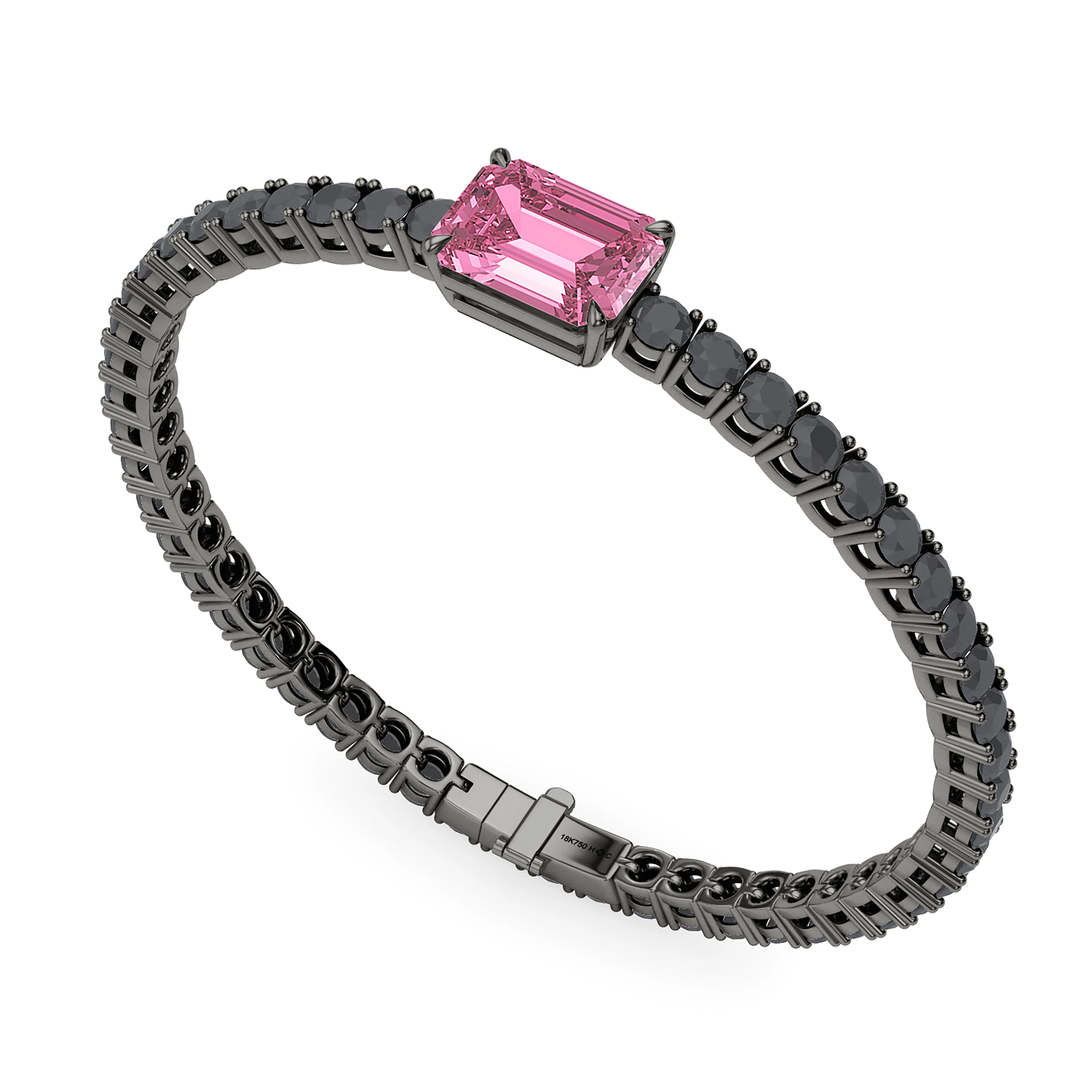 Black Diamond & Birthstone Tennis Bracelet