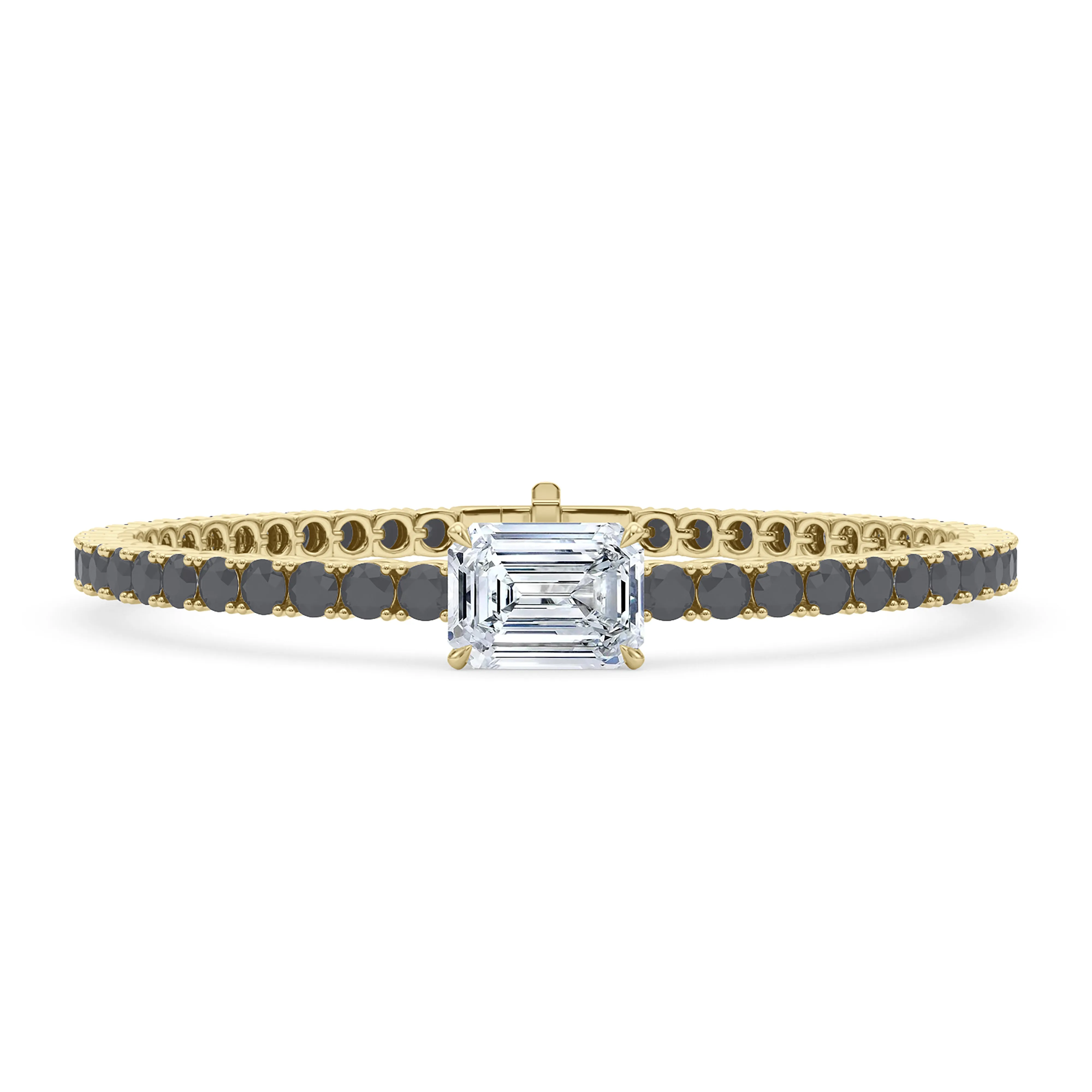 Black Diamond & Birthstone Tennis Bracelet