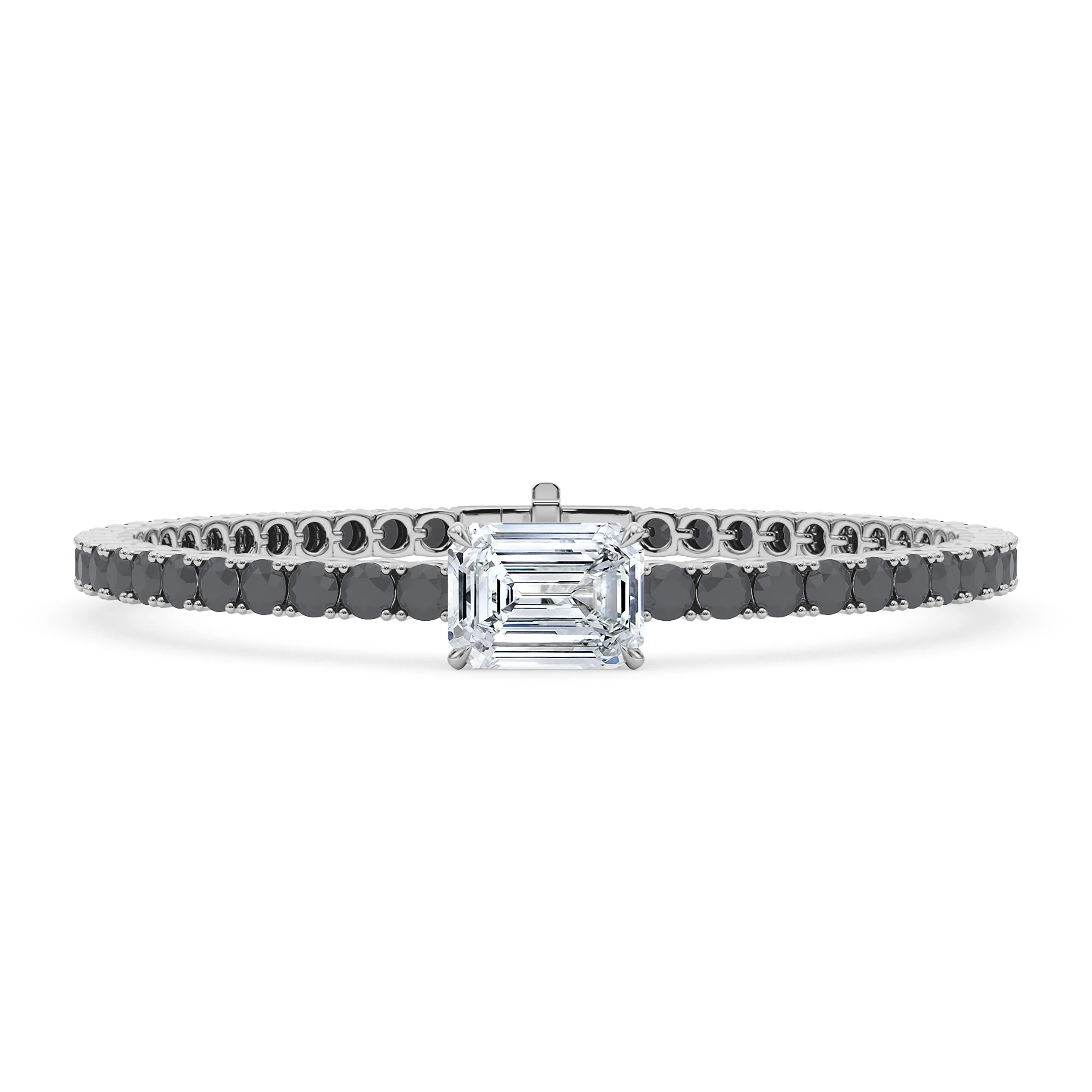 Black Diamond & Birthstone Tennis Bracelet