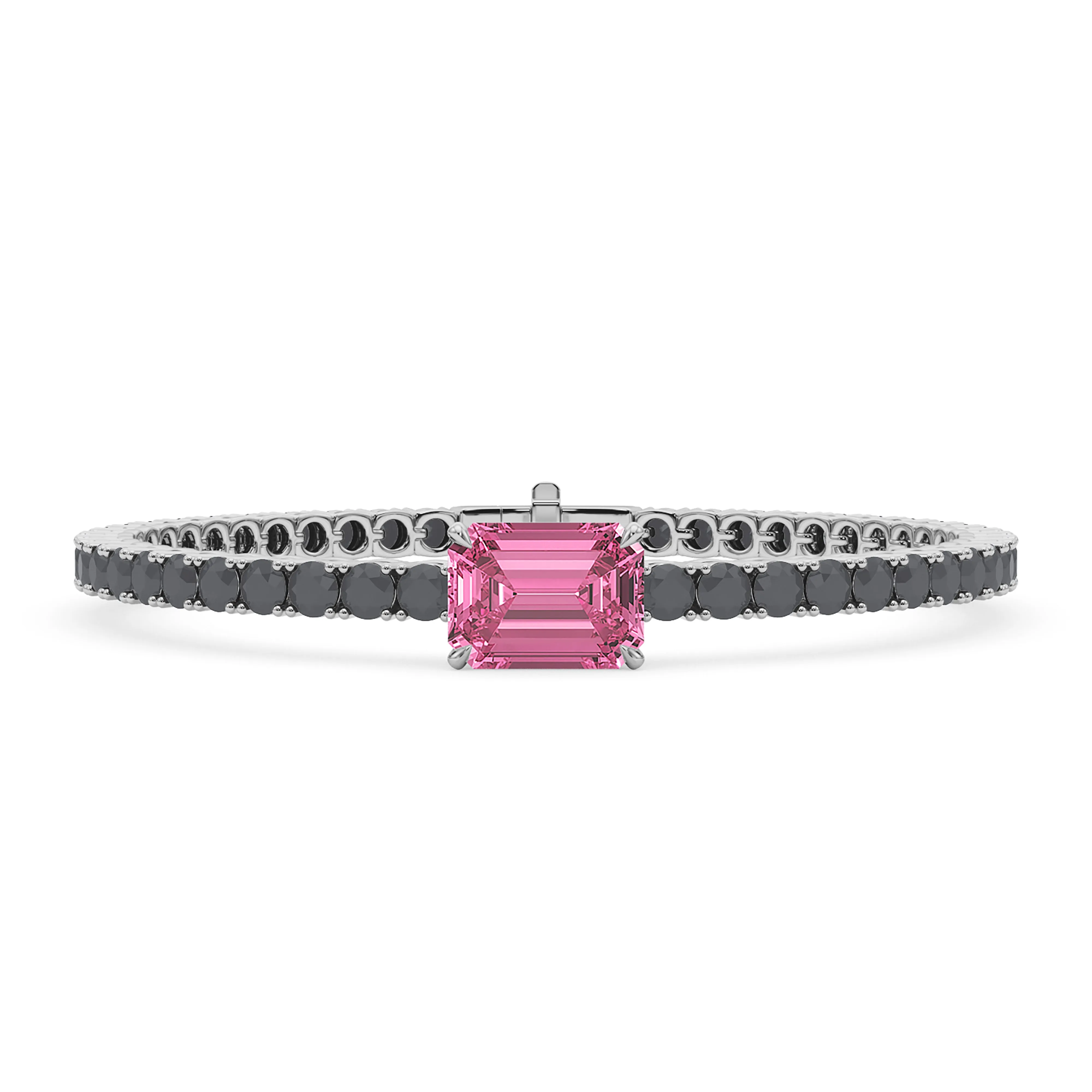 Black Diamond & Birthstone Tennis Bracelet