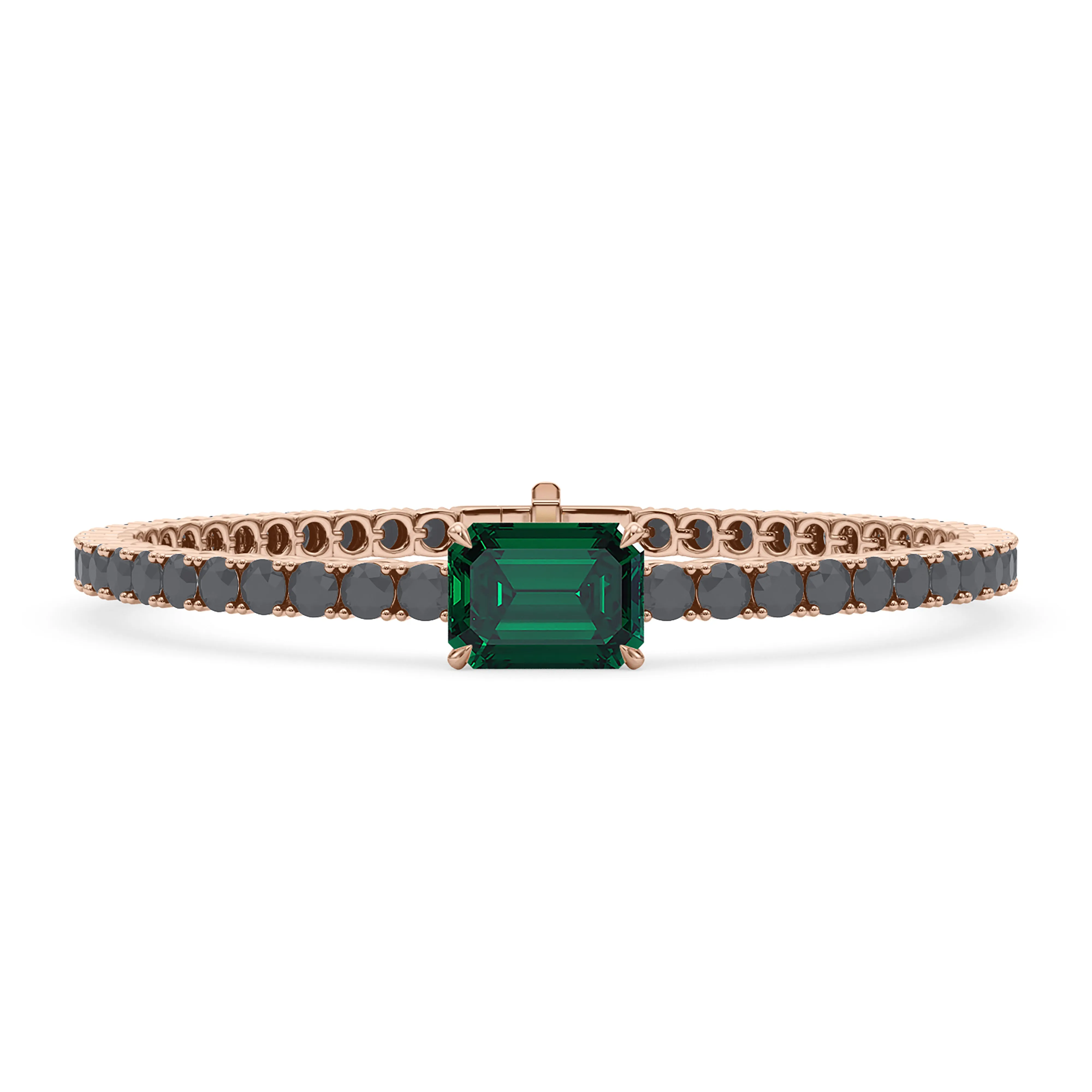 Black Diamond & Birthstone Tennis Bracelet