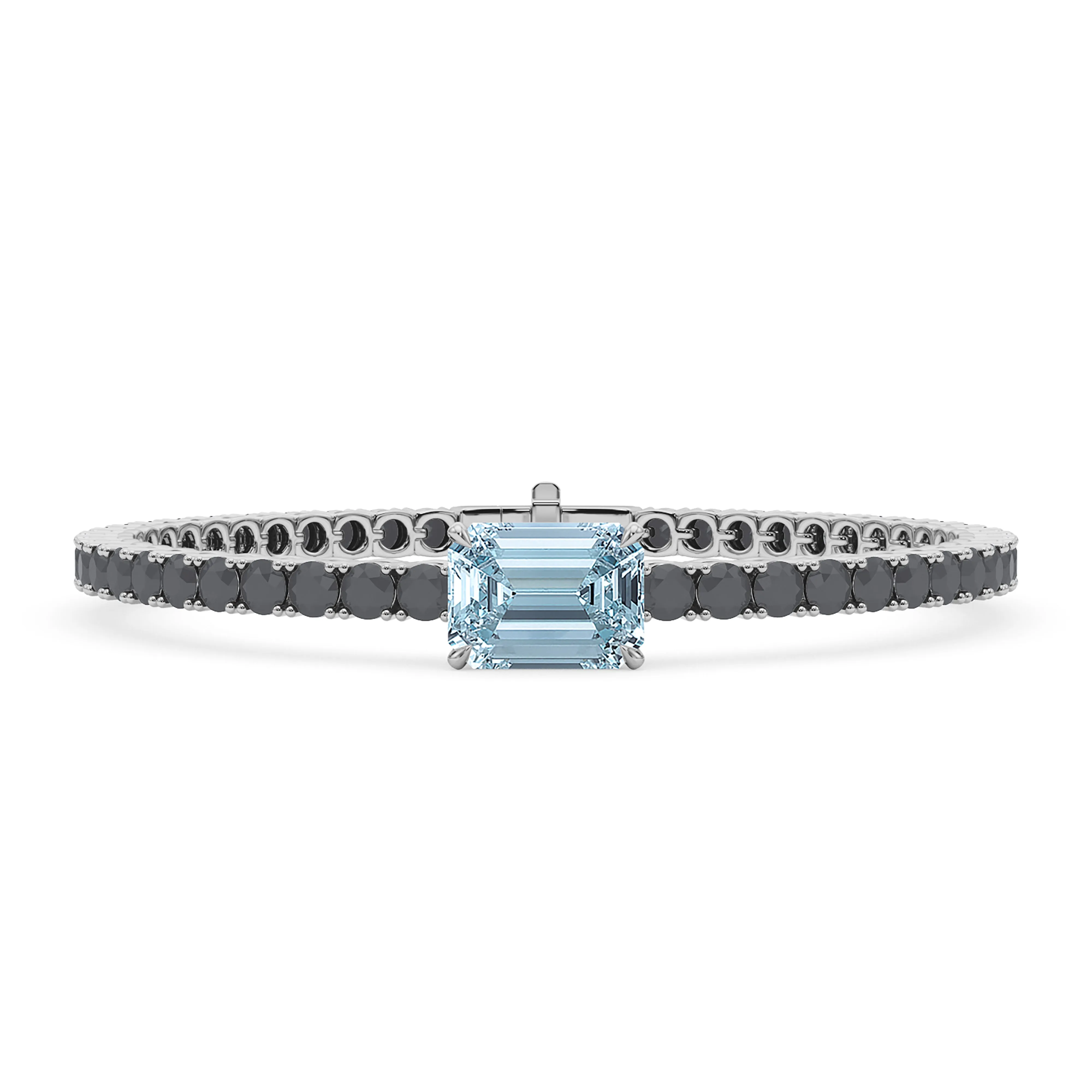 Black Diamond & Birthstone Tennis Bracelet