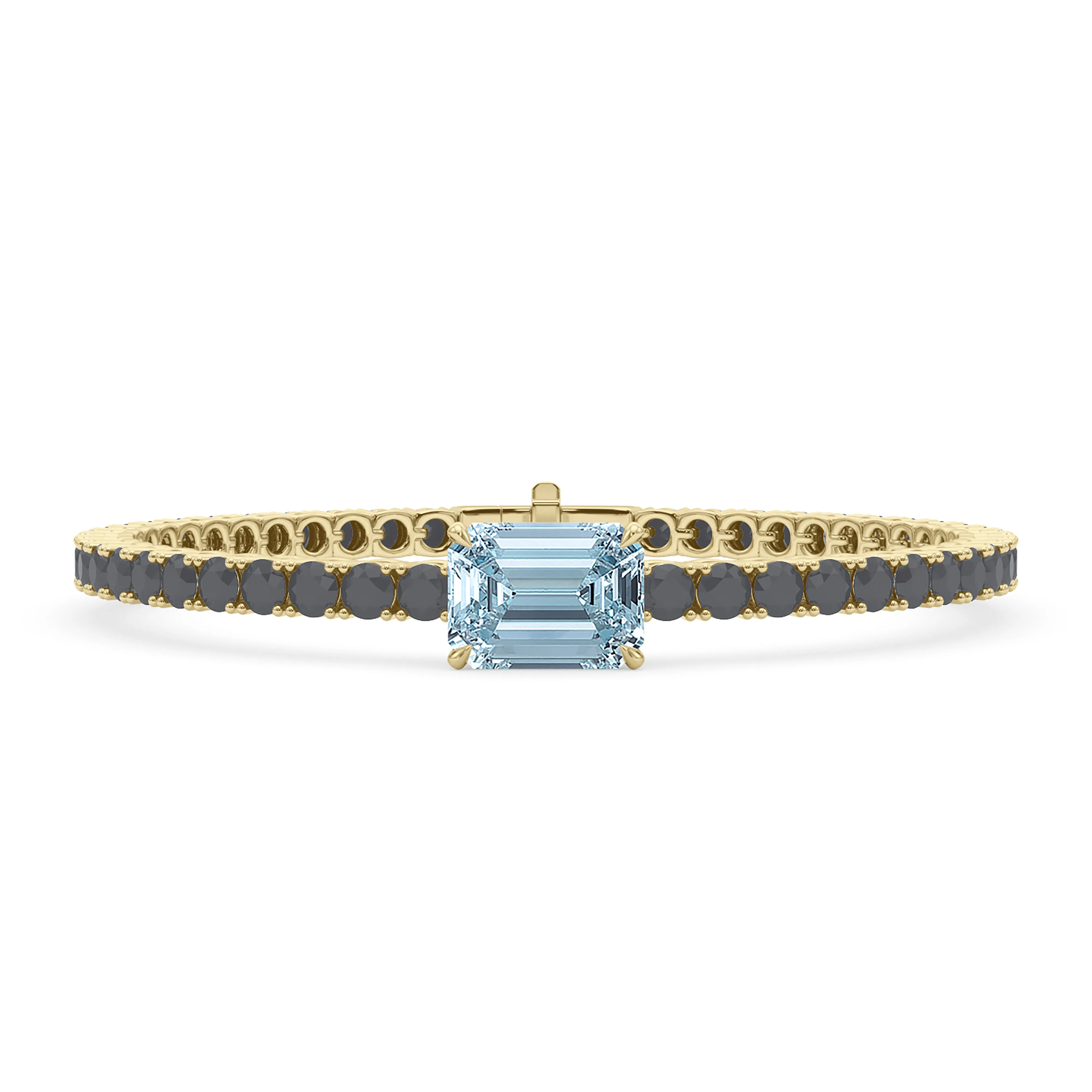 Black Diamond & Birthstone Tennis Bracelet
