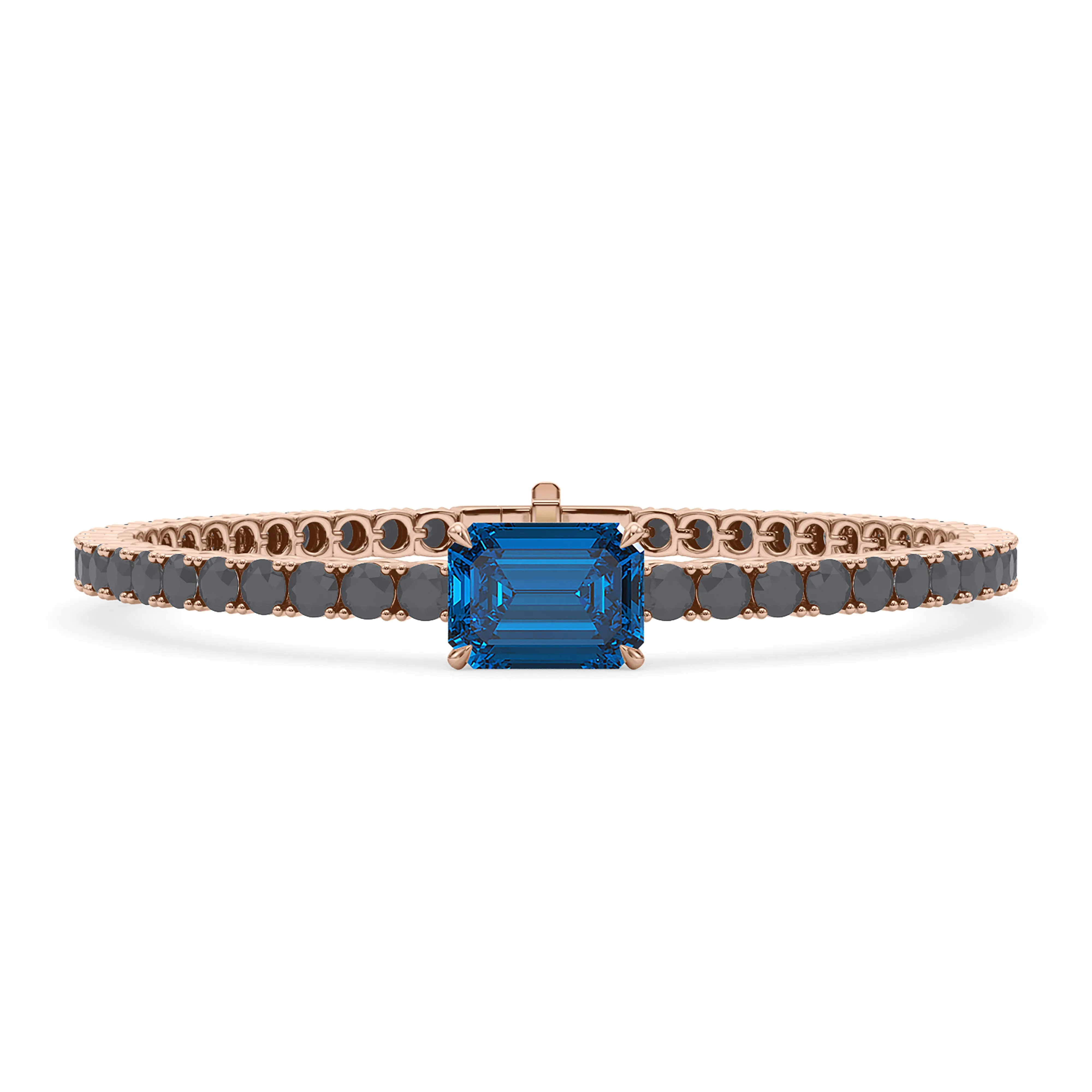 Black Diamond & Birthstone Tennis Bracelet