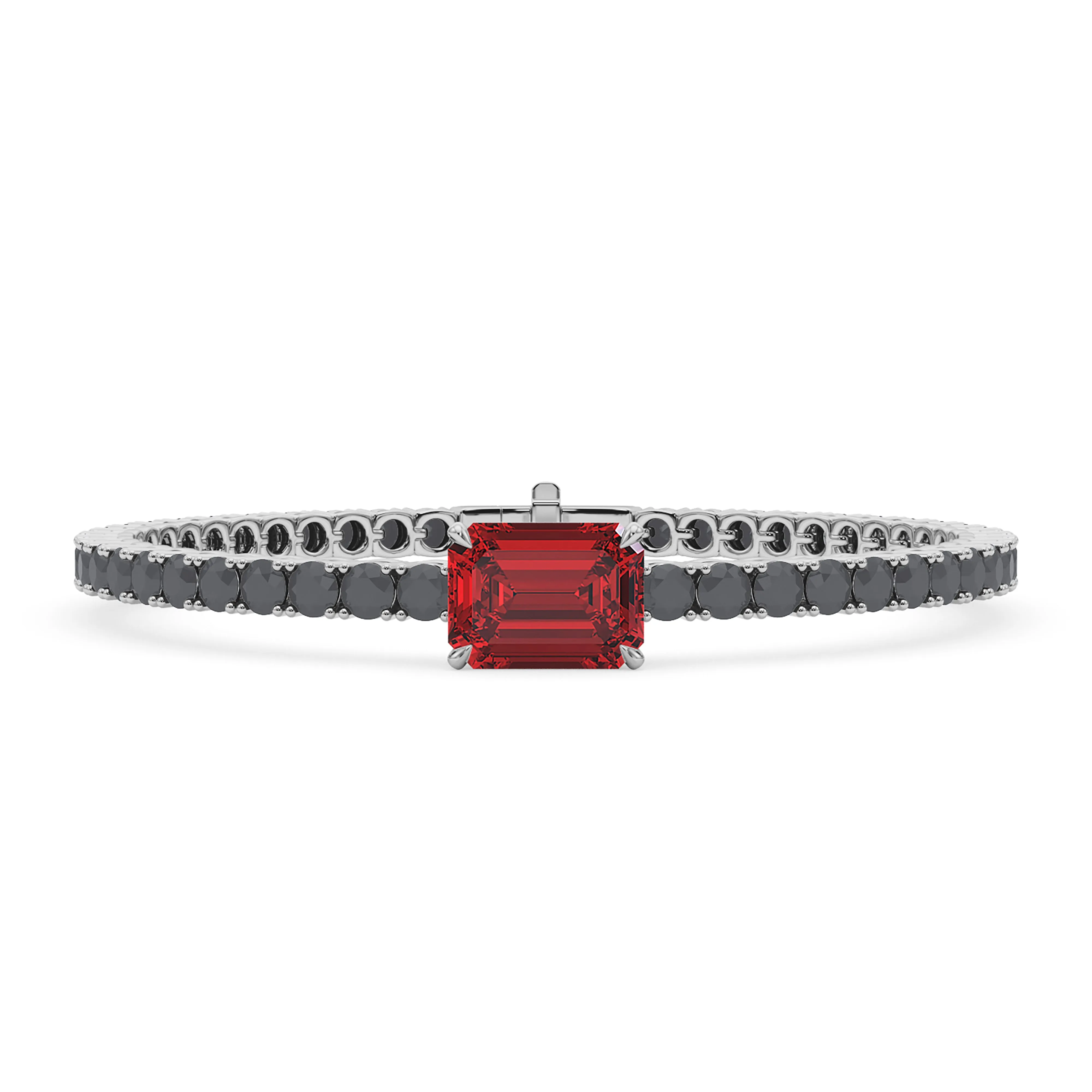 Black Diamond & Birthstone Tennis Bracelet