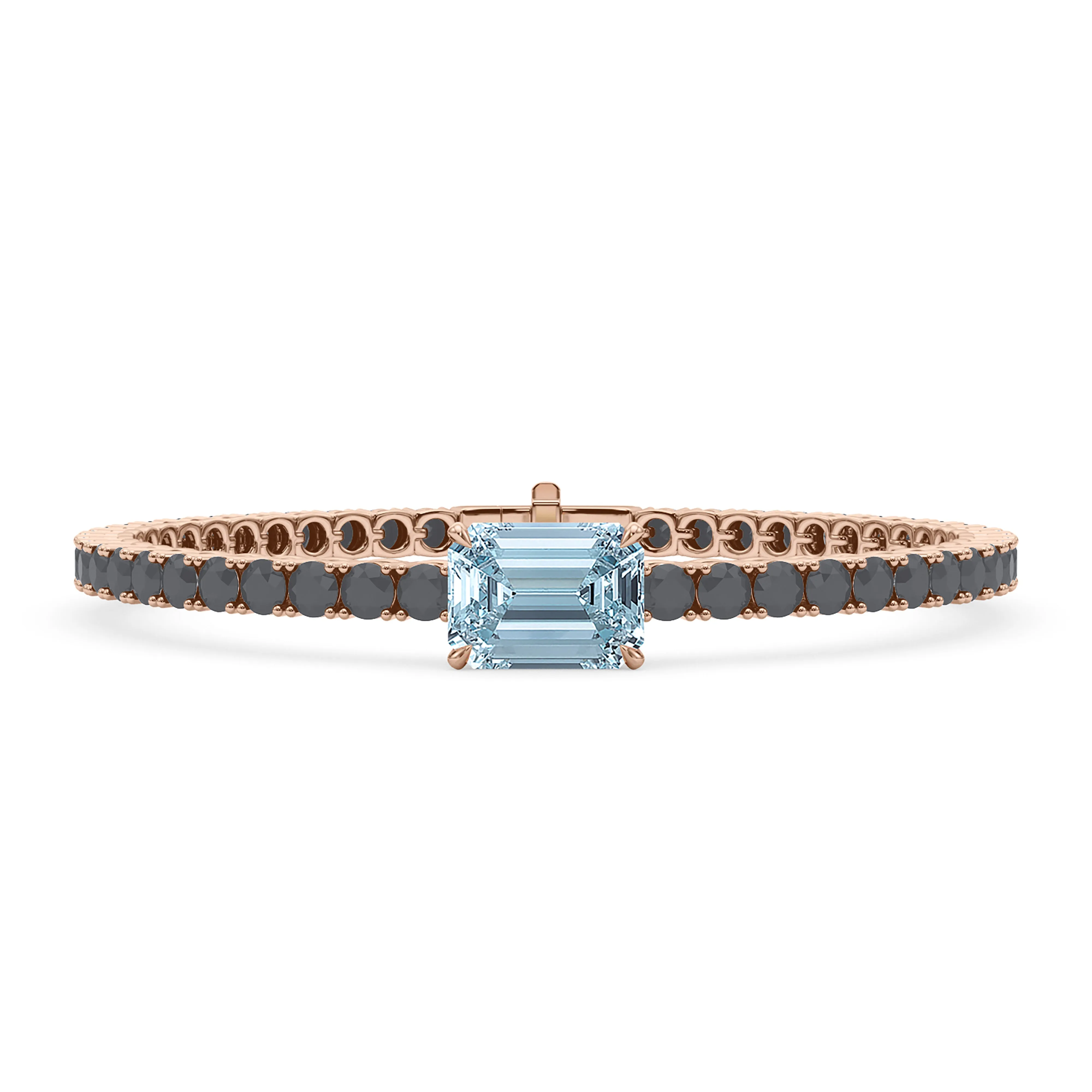Black Diamond & Birthstone Tennis Bracelet