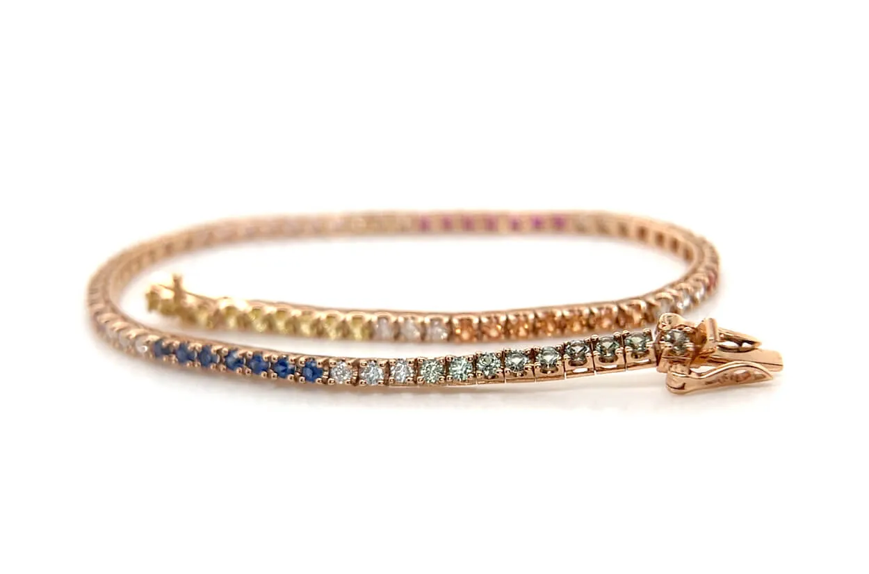 Bracelet 18kt Gold Sapphires & Diamonds Tennis