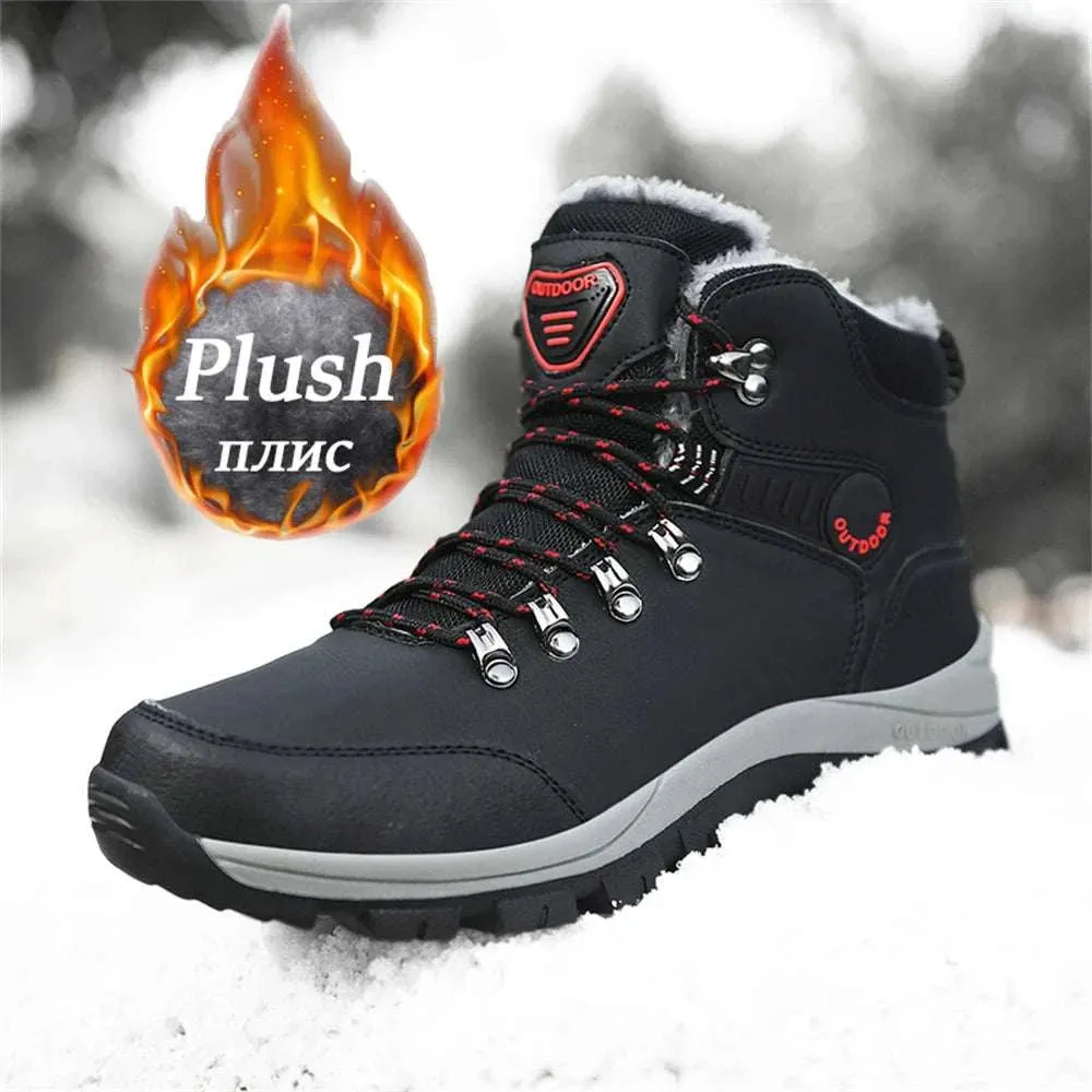 Brand Men Winter Snow Boots Waterproof Sneakers Plush Warm High Top Men's Boots Outdoor Male Hiking Boot Shoe Size 39-47