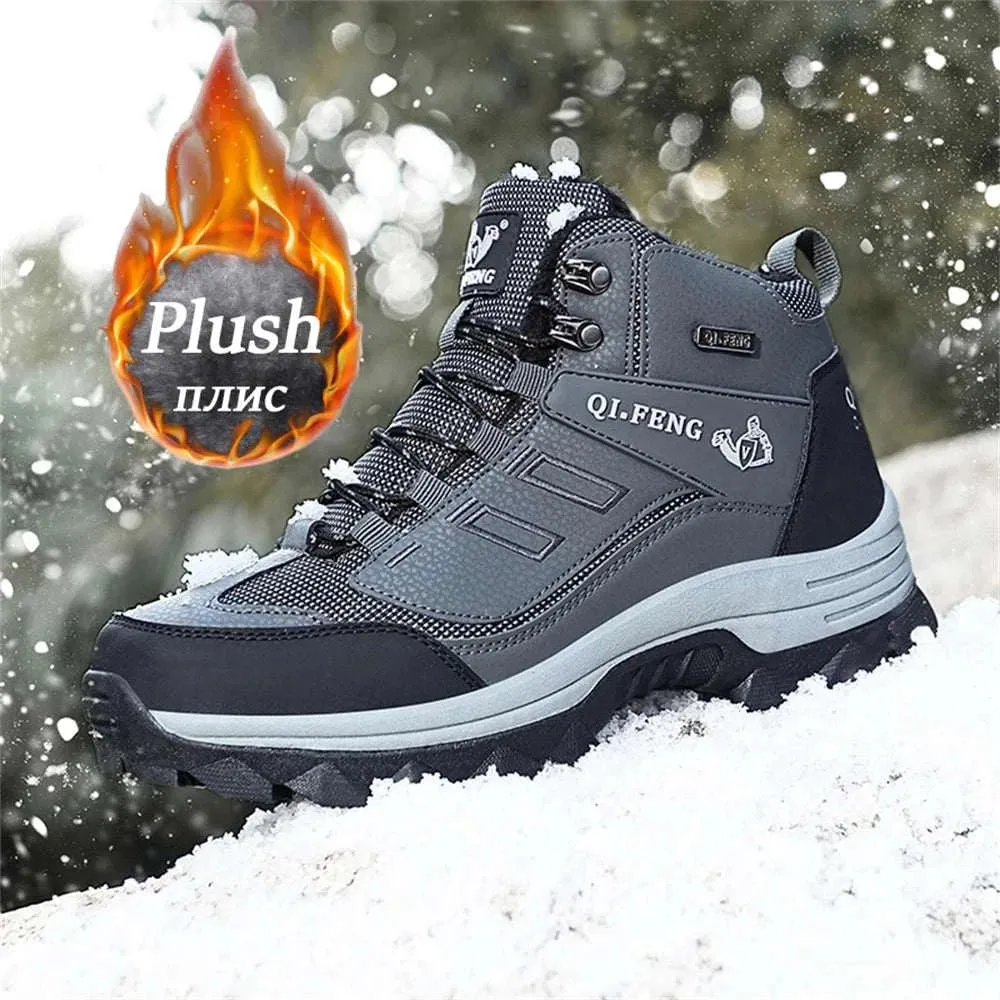 Brand Men Winter Snow Boots Waterproof Sneakers Plush Warm High Top Men's Boots Outdoor Male Hiking Boot Shoe Size 39-47