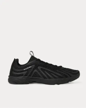 Buzz Faux Suede and Rubber-Trimmed Mesh  Black low top sneakers