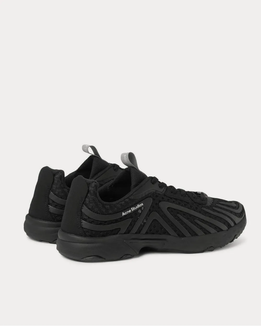 Buzz Faux Suede and Rubber-Trimmed Mesh  Black low top sneakers