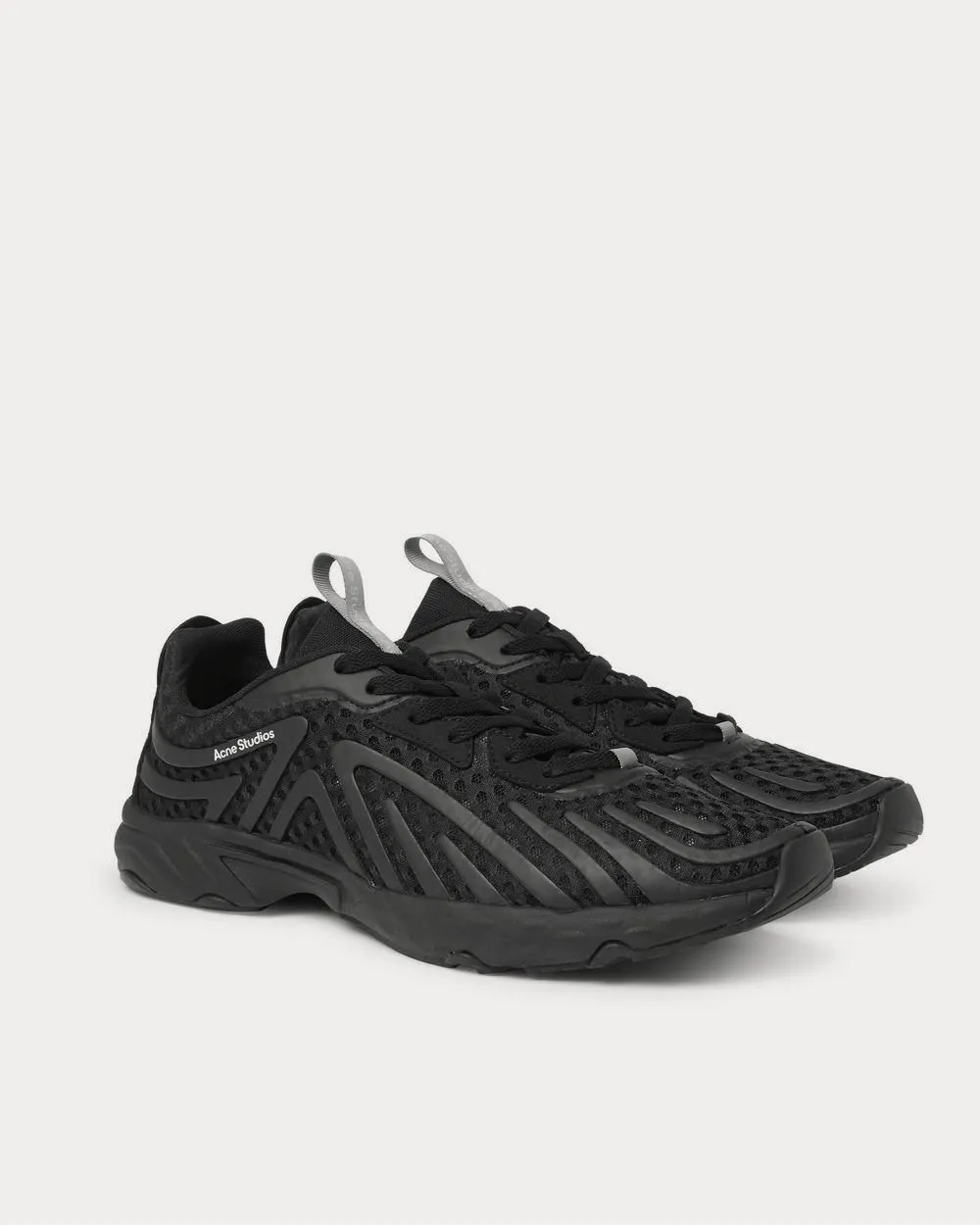 Buzz Faux Suede and Rubber-Trimmed Mesh  Black low top sneakers