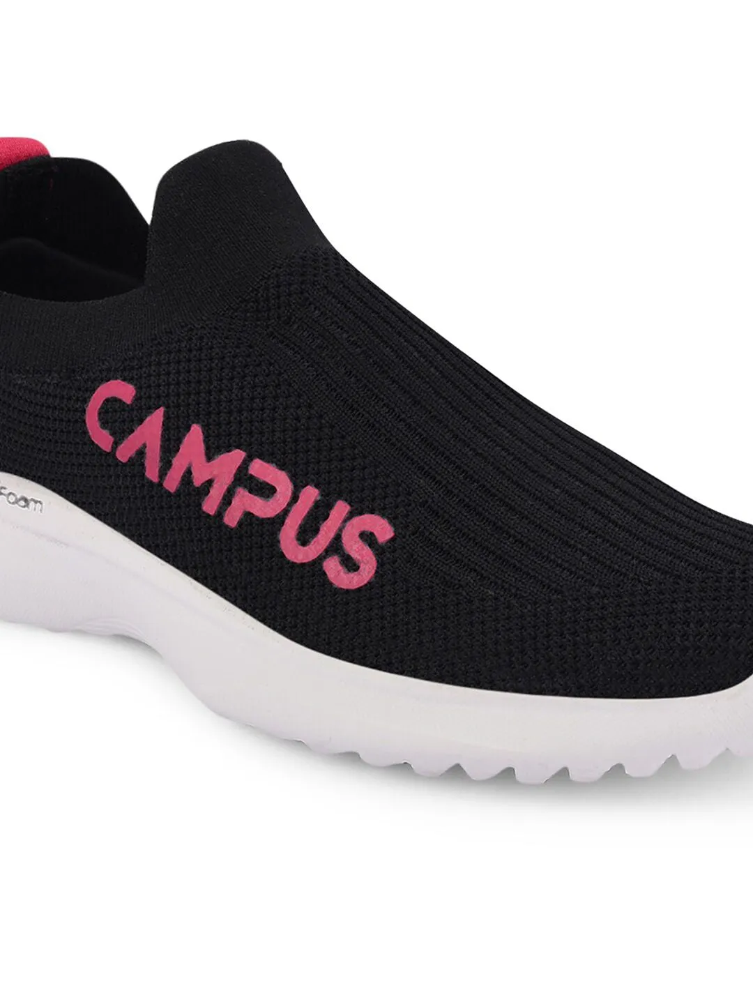 Campus Women Black Mesh Walking Sports Shoes