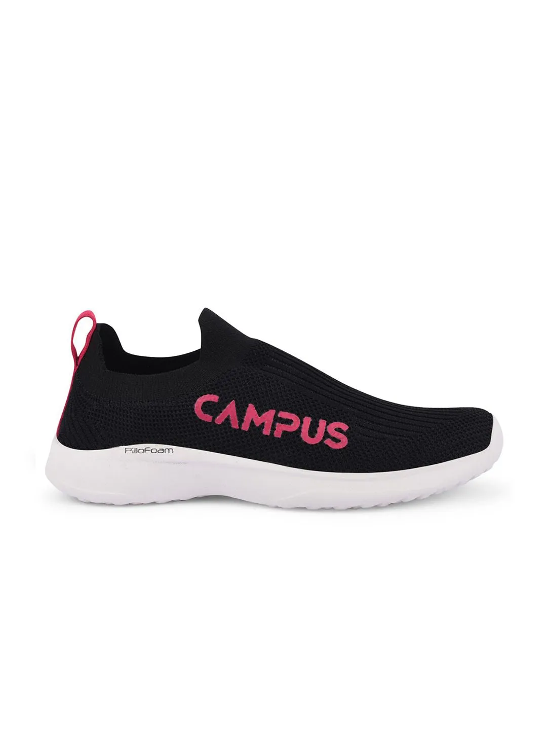 Campus Women Black Mesh Walking Sports Shoes