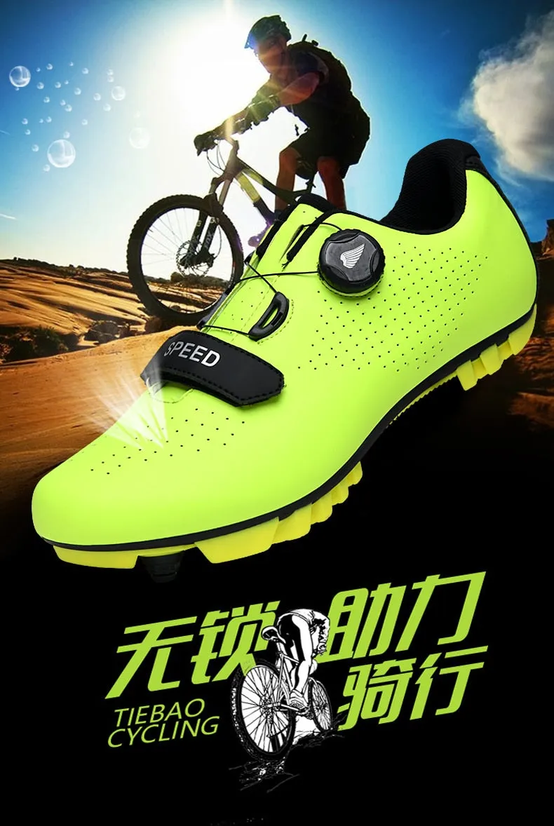 Carbon Fiber Breathable Triathlon Mountain Bike Sneakers Sport Road Racing Bicycle Spin Buckle Cycling Shoes