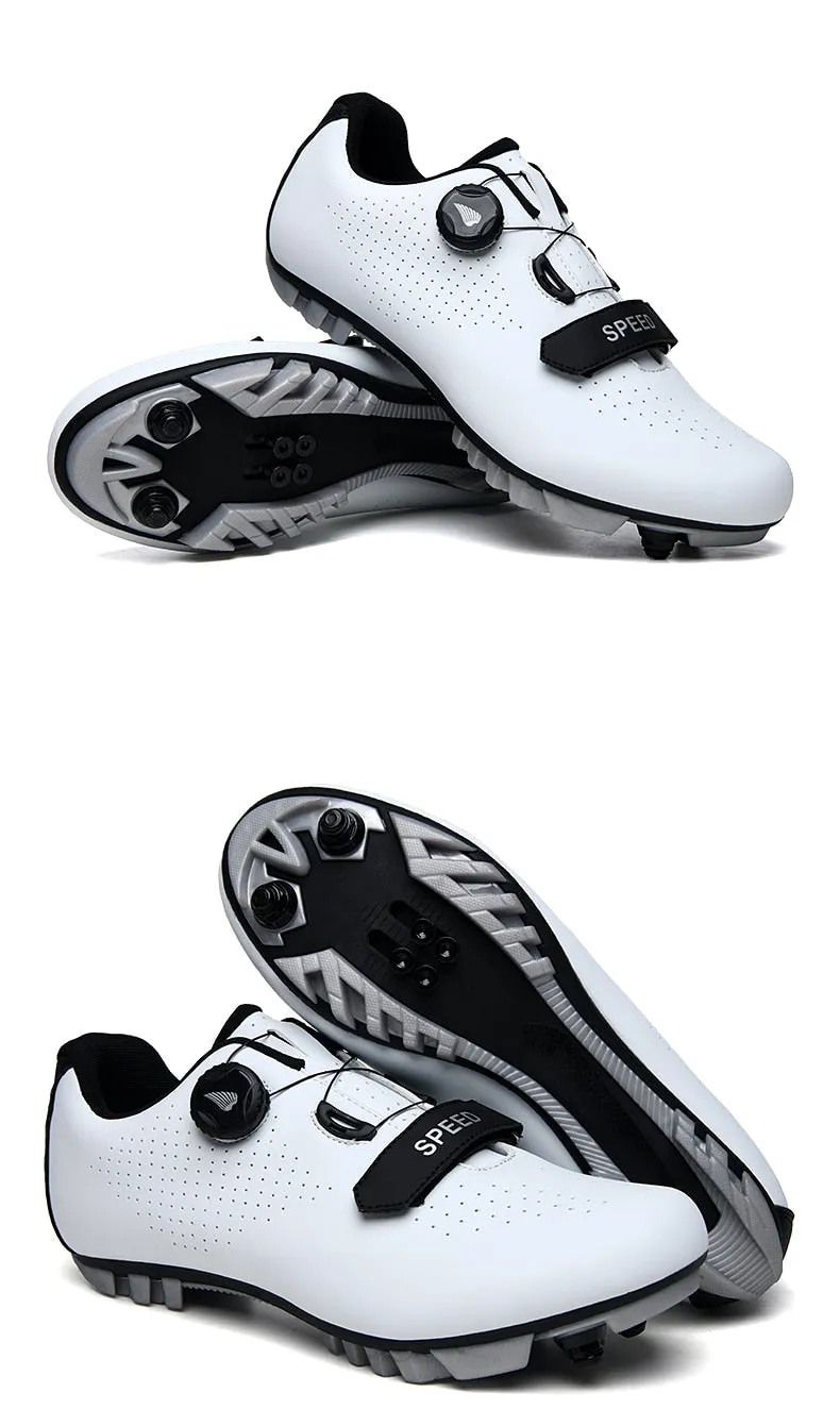 Carbon Fiber Breathable Triathlon Mountain Bike Sneakers Sport Road Racing Bicycle Spin Buckle Cycling Shoes