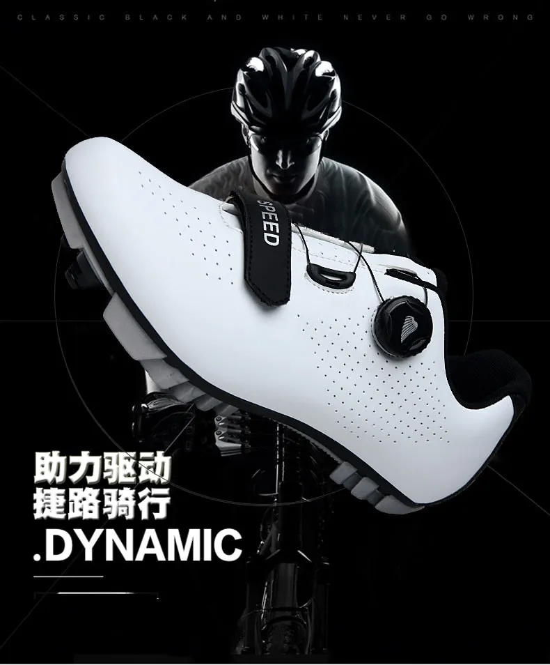 Carbon Fiber Breathable Triathlon Mountain Bike Sneakers Sport Road Racing Bicycle Spin Buckle Cycling Shoes