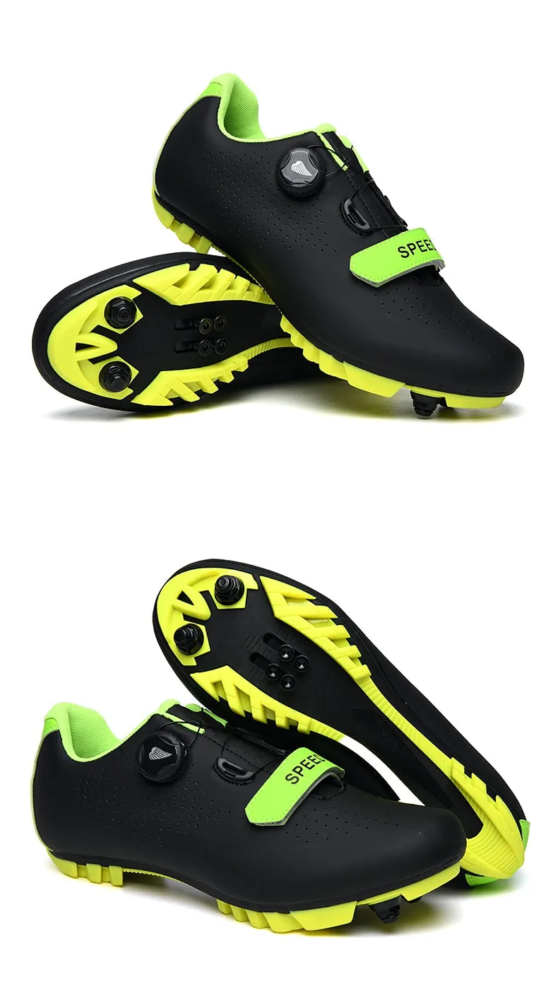 Carbon Fiber Breathable Triathlon Mountain Bike Sneakers Sport Road Racing Bicycle Spin Buckle Cycling Shoes