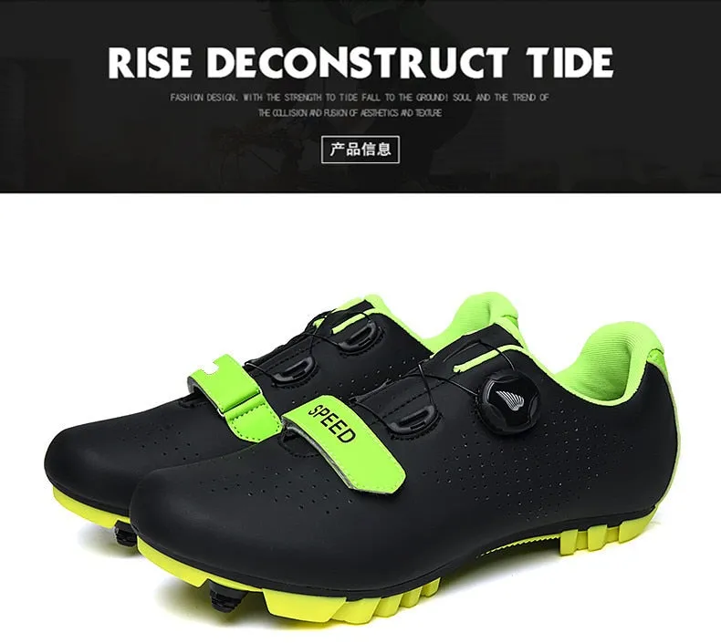 Carbon Fiber Breathable Triathlon Mountain Bike Sneakers Sport Road Racing Bicycle Spin Buckle Cycling Shoes