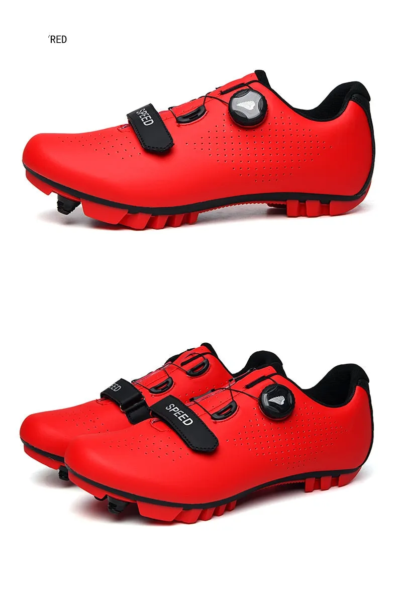 Carbon Fiber Breathable Triathlon Mountain Bike Sneakers Sport Road Racing Bicycle Spin Buckle Cycling Shoes
