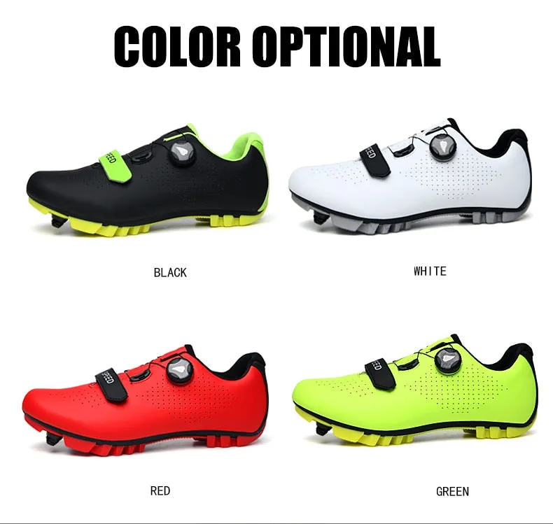 Carbon Fiber Breathable Triathlon Mountain Bike Sneakers Sport Road Racing Bicycle Spin Buckle Cycling Shoes