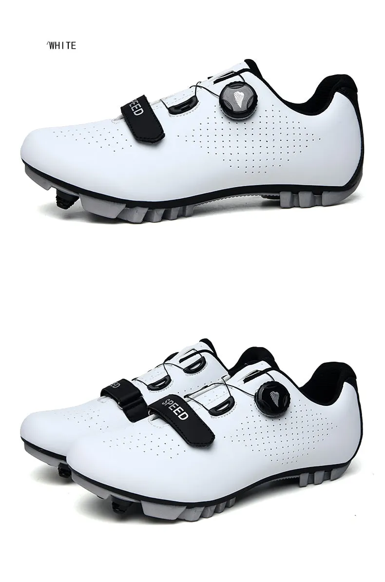 Carbon Fiber Breathable Triathlon Mountain Bike Sneakers Sport Road Racing Bicycle Spin Buckle Cycling Shoes