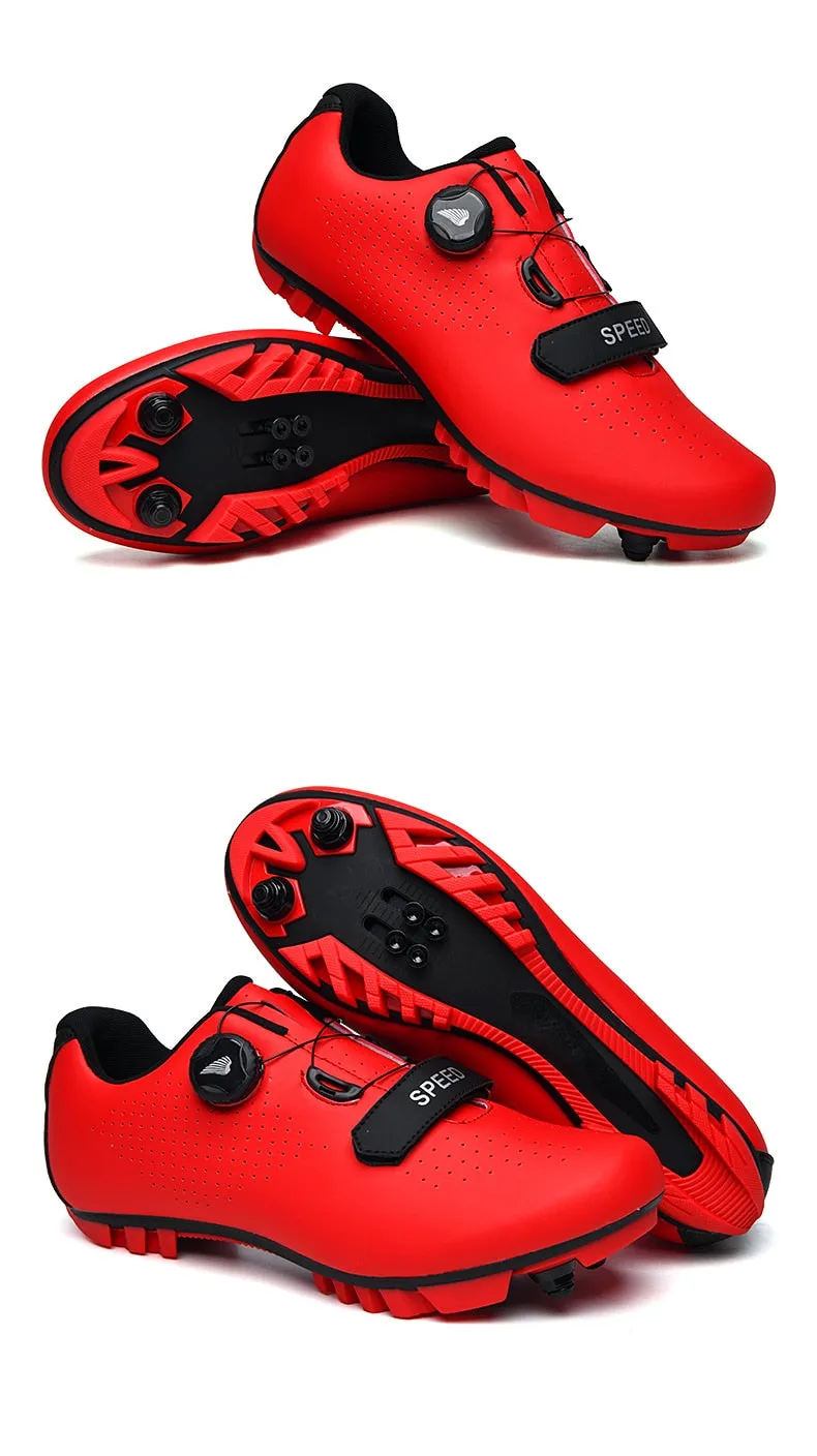 Carbon Fiber Breathable Triathlon Mountain Bike Sneakers Sport Road Racing Bicycle Spin Buckle Cycling Shoes
