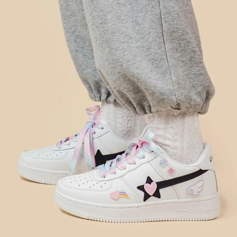 *CLEARANCE* Charming Hearts Casual White Shoes - Unisex