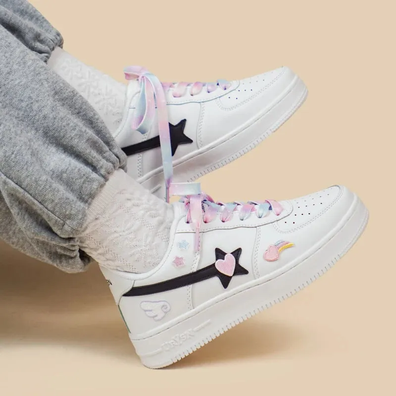 *CLEARANCE* Charming Hearts Casual White Shoes - Unisex