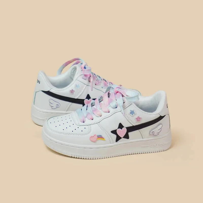 *CLEARANCE* Charming Hearts Casual White Shoes - Unisex