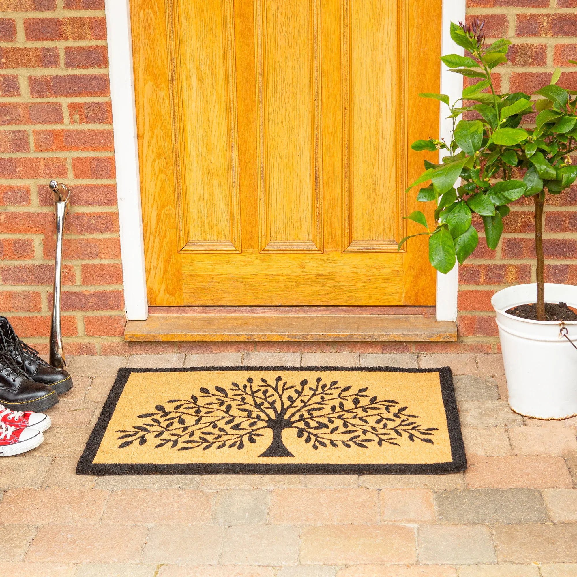 Coir Door Mat - 75cm x 45cm - Tree of Life - By Nicola Spring
