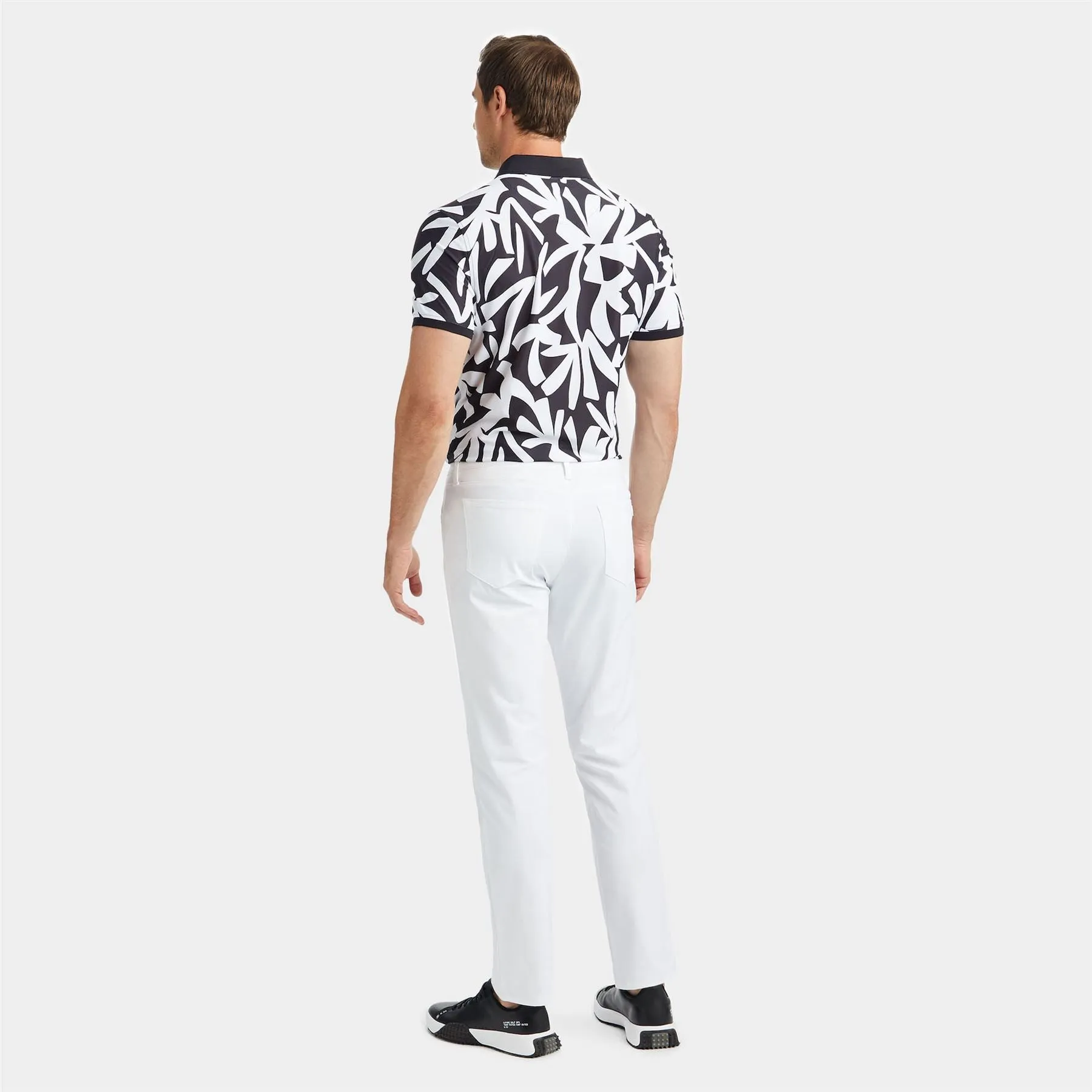 Contrast Palm Tech Pique Polo Onyx - SS24