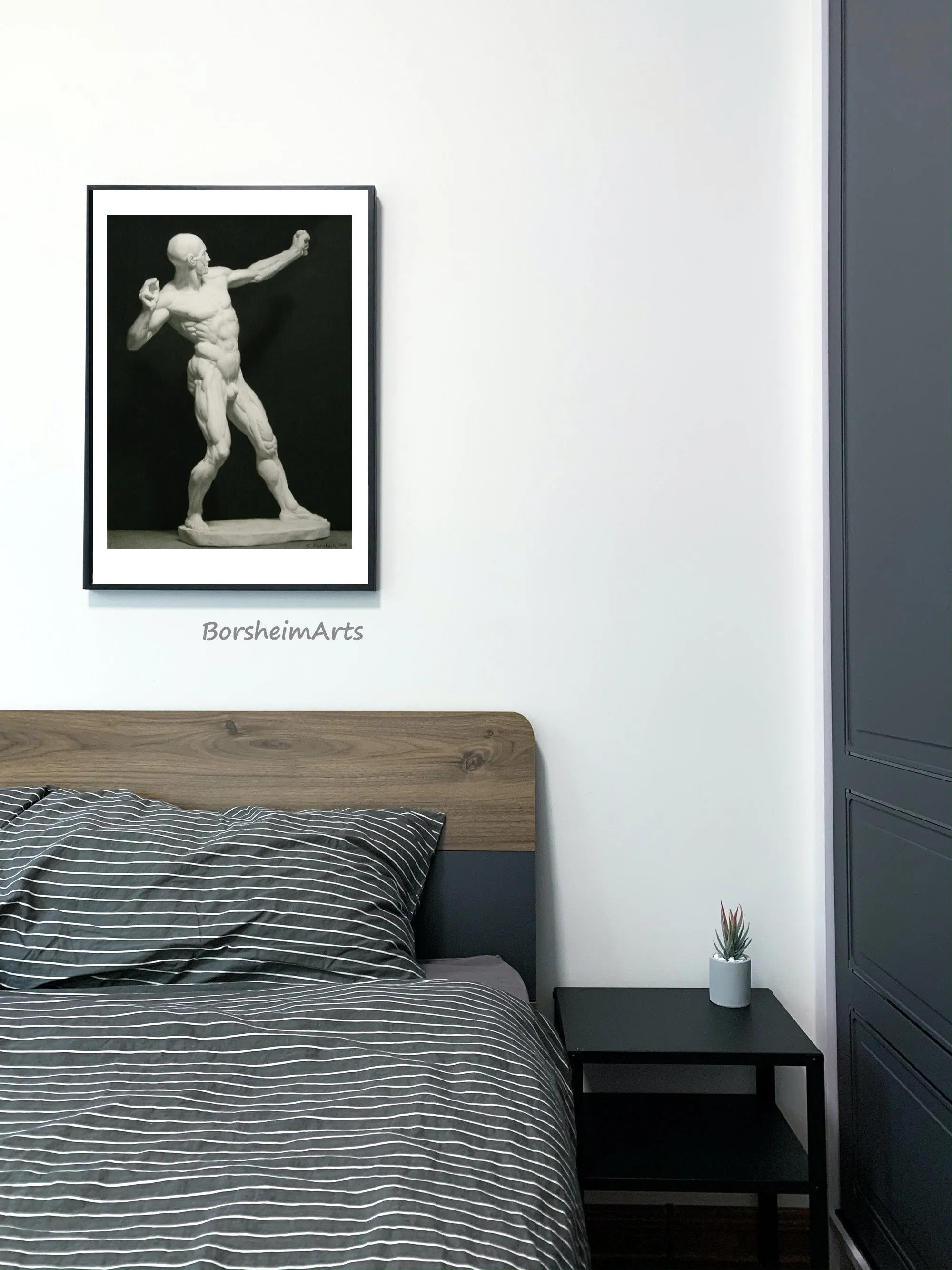 Écorché The Archer Drawing of a Sculpture